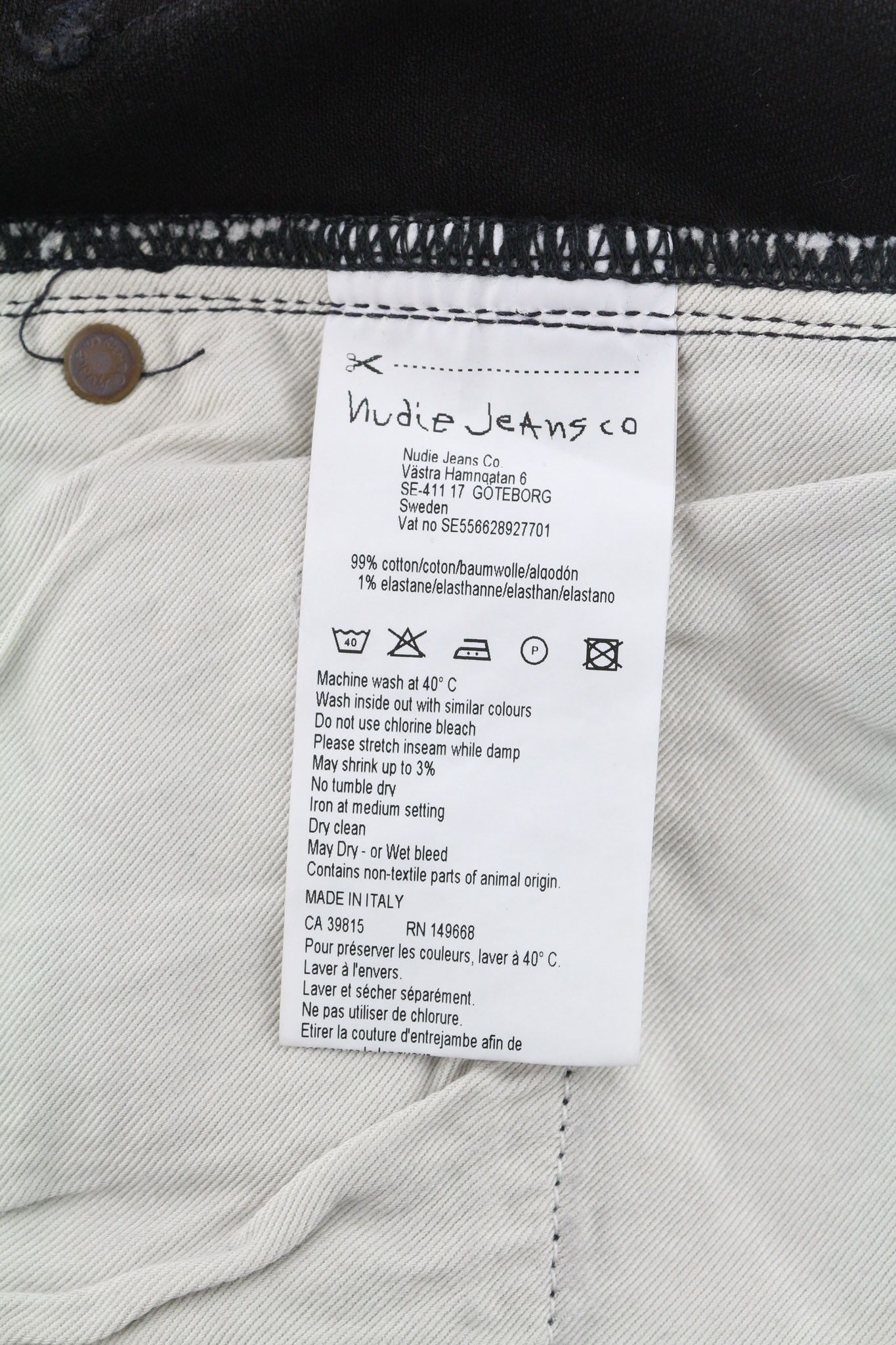 Nudie Jeans PIPE LED W28/L32 Grey Marble Organic Skinny Zip 81920 Size US 28 / EU 44 - 6 Thumbnail