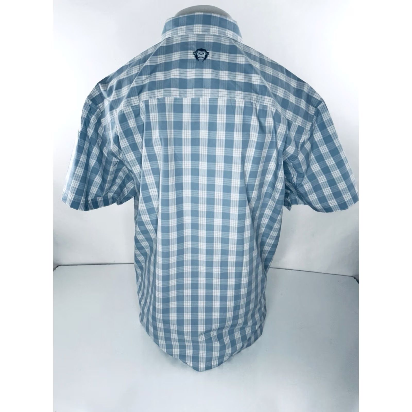 Howler Brothers HOWLER BROS Shirt Plaid XL Mens Collared Short Sleeve Button-Up Light Blue / White Size US XL / EU 56 / 4 - 4 Thumbnail