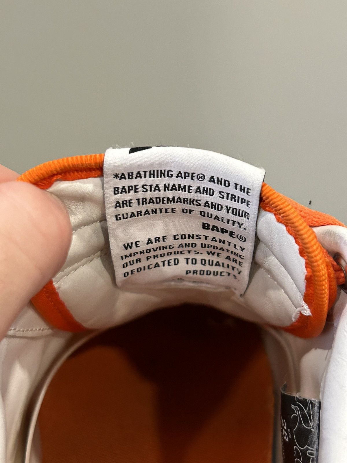Bape A Bathing Ape Original Bapesta Low 'Orange White' Size US 10 / EU 43 - 10 Thumbnail