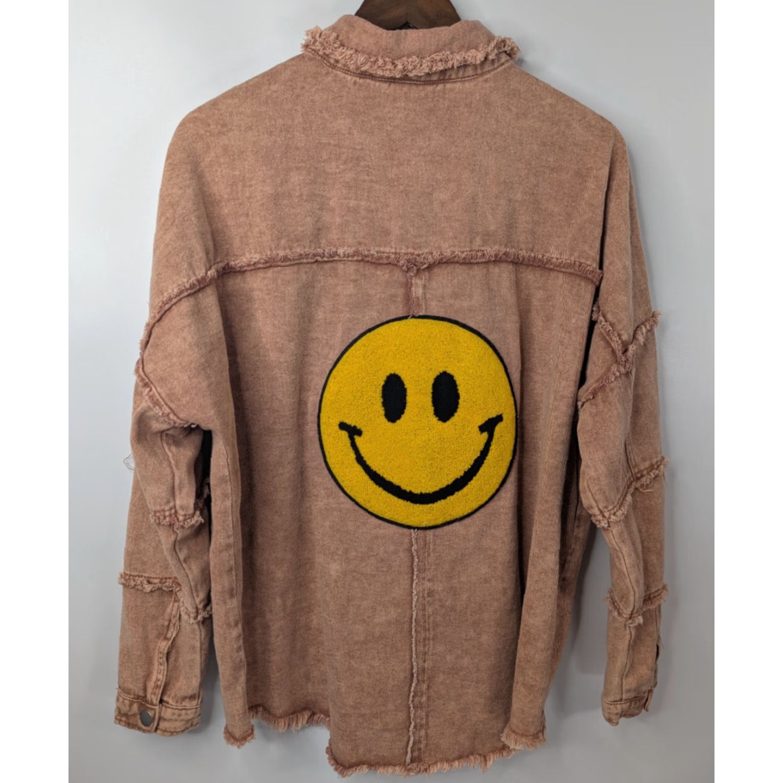 Vintage 143 Story by Line Up Shacket Shirt Jacket L Rust Fringe Snap Pocket Western 90s Womens Size L / US 10 / IT 46 - 4 Thumbnail