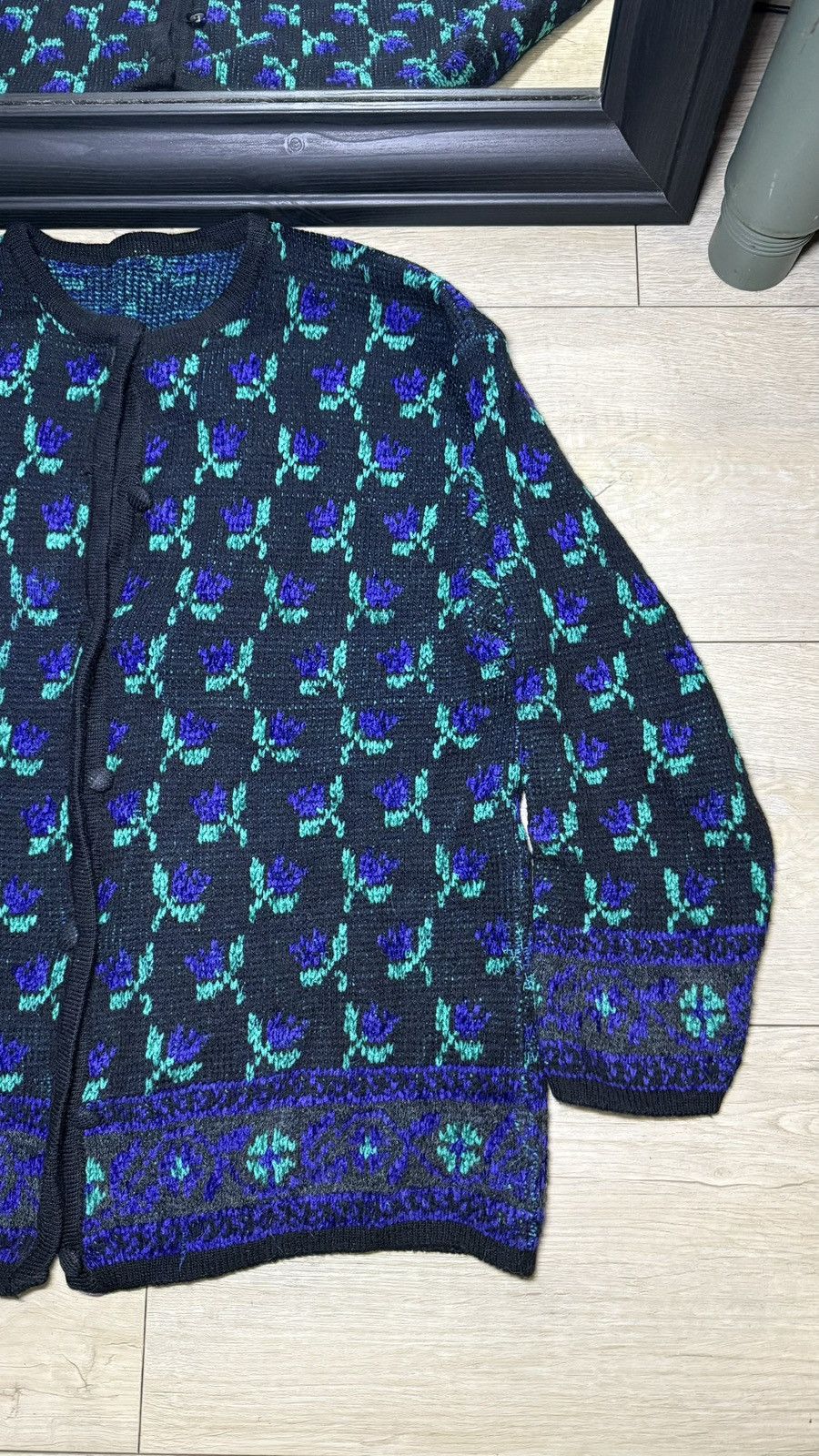 Patagonia Vintage 1990s Women’s Flower All Over Print Cardigan Button Size L / US 10 / IT 46 - 5 Thumbnail