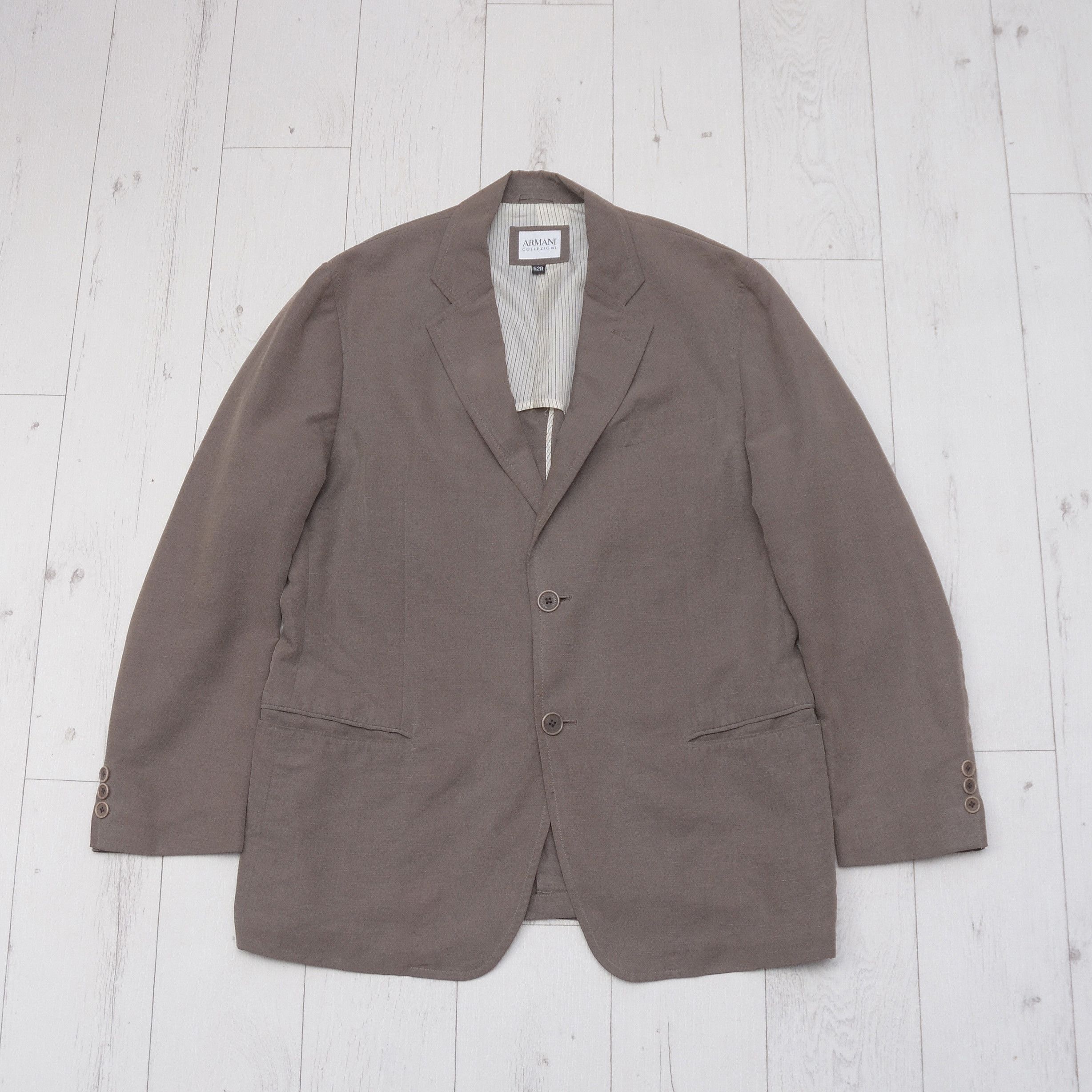 Armani Armani Collezioni Tencel Linen Casual Blazer 52R Fein Kaller Size 52R - 1 Thumbnail