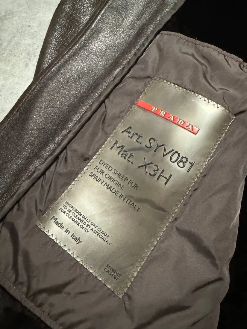 Prada × Vintage 2000s Prada Imperialist Fur Brown Leather Jacket Size US M / EU 48-50 / 2 - 5 Thumbnail