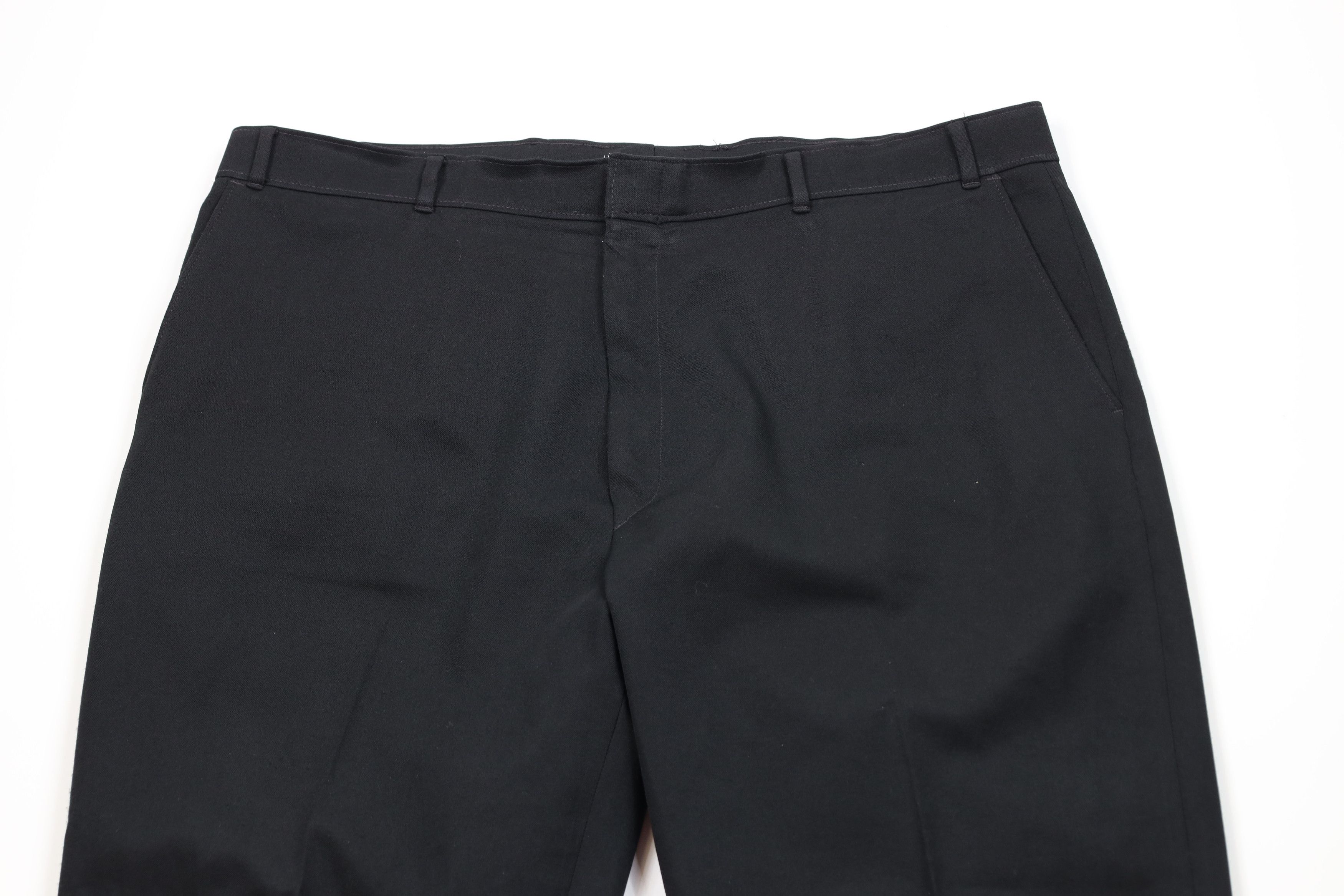 Levi's Vintage 90s Levis Knit Wide Leg Chino Pants Black Polyester Size US 42 / EU 58 - 2 Thumbnail