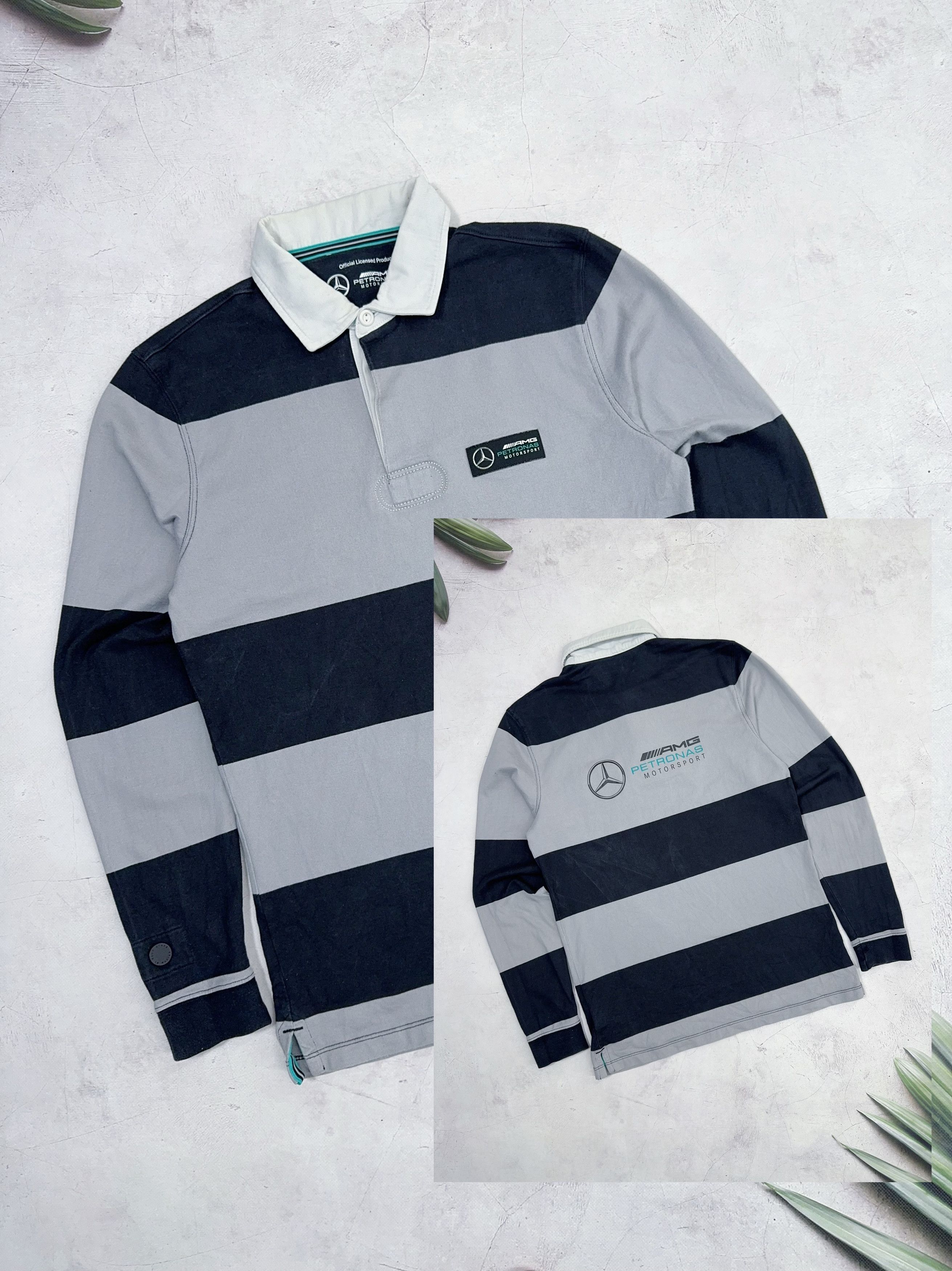 Formula 1 × Mercedes-Benz Mercedes AMG Petronas Rugby Shirt Formula1 Team 2020 Striped Size US S / EU 44-46 / 1 - 1 Thumbnail