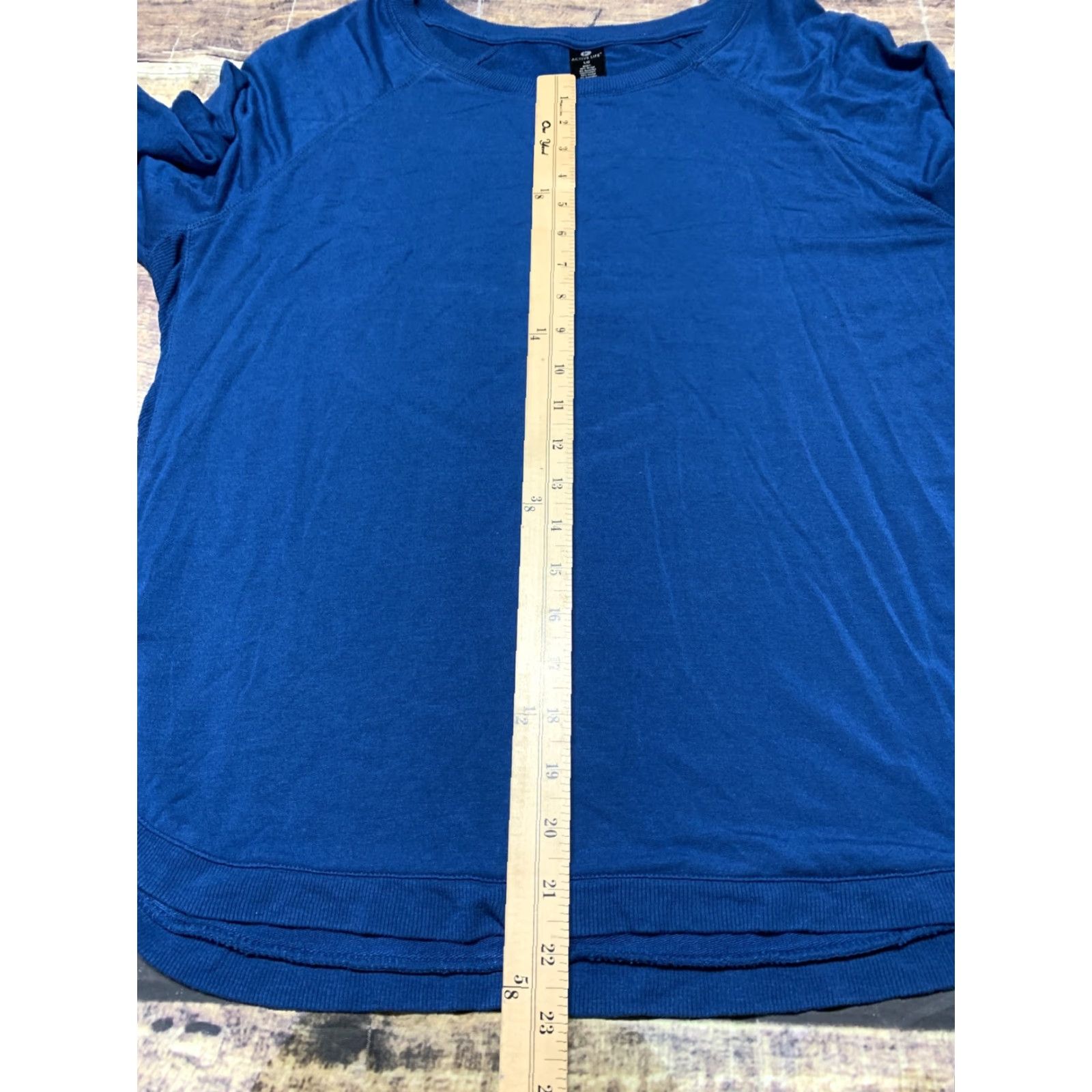 Alife Active Life Womens Blue Scoop Neck Side Slit Pullover Size Large Shirt Womens Regular Blue Pullover Arranged for Search Visibility Size L / US 10 / IT 46 - 5 Thumbnail
