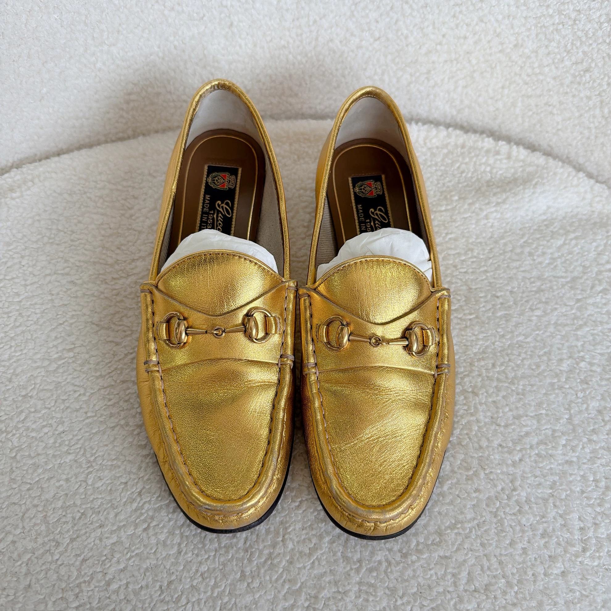 Gucci Gucci Gold Horsebit Casual Sneaker 35.5 Size US 5 / IT 35 - 2 Thumbnail