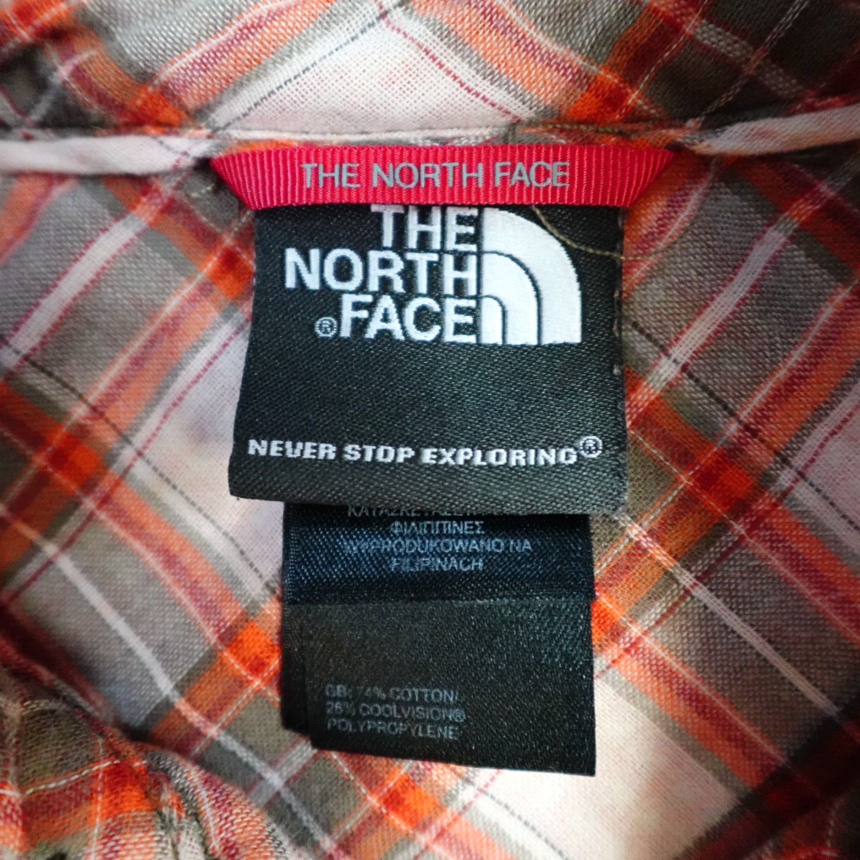 The North Face The North Face Shirt L Beige Plaid Short Sleeve Button-Up Casual Cotton Blend Men Regular Vintage No Size US L / EU 52-54 / 3 - 3 Thumbnail