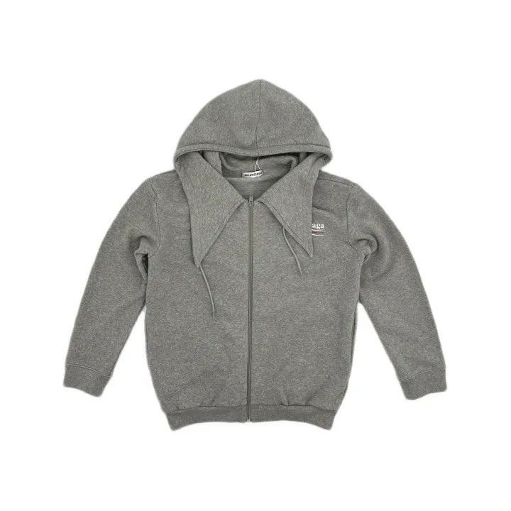 Balenciaga Balenciaga Balenciaga Logo Print ZipUp Hooded Sweatshirt - Size US L / EU 52-54 / 3 - 1 Thumbnail