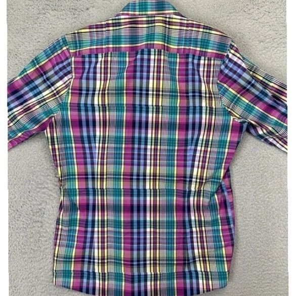 Vintage Olymp Level Five Dress Shirt Mens 15.3-4 40 Multi Plaid Body Fit Button Up Size 42R - 3 Thumbnail