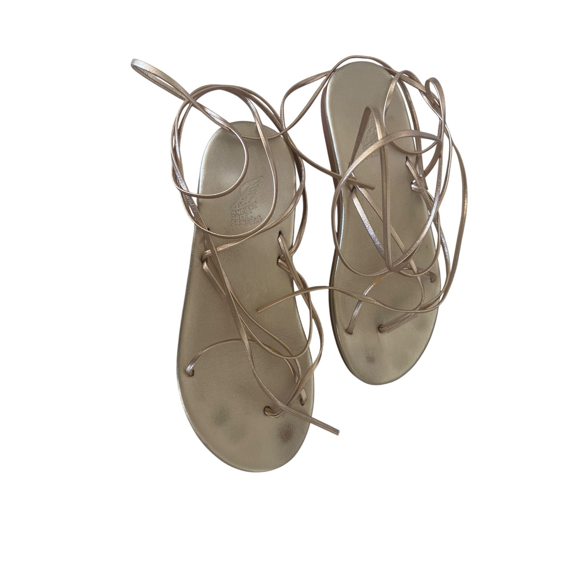 Ancient Greek Sandals Ancient Greek Sandals Gold Strappy Lace-Up Sandals Size US 7 / IT 37 - 4 Thumbnail