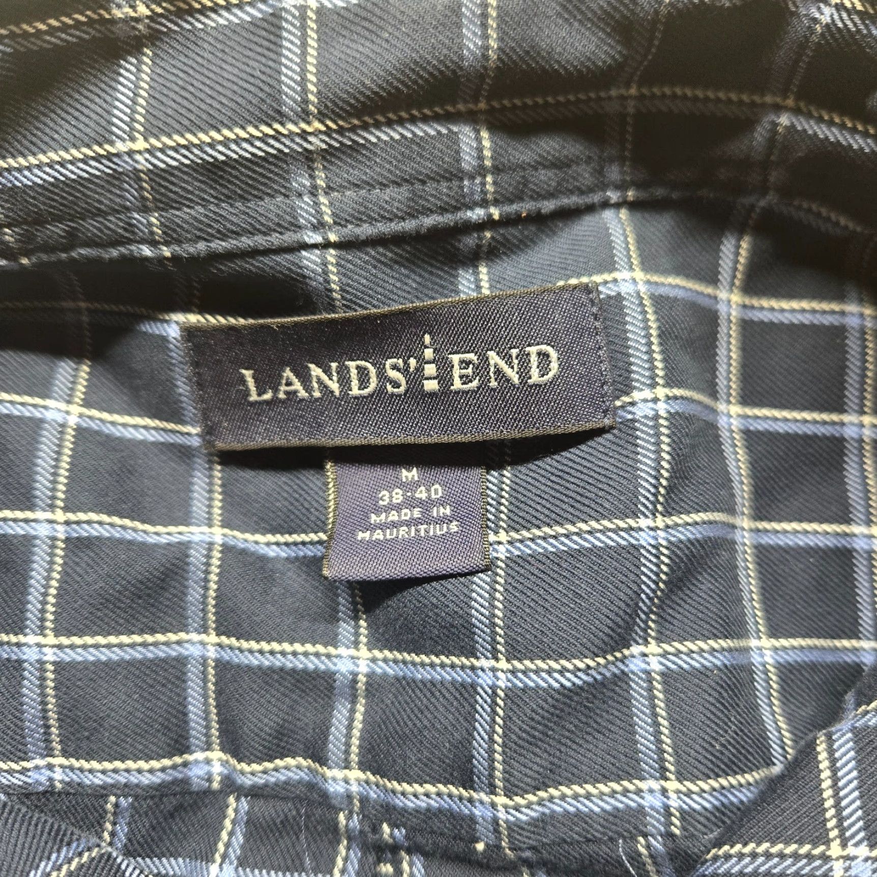 Lands' End Lands' End Black Check Long Sleeve Button Up Shirt Adult Men's Size M Medium Size US M / EU 48-50 / 2 - 3 Thumbnail