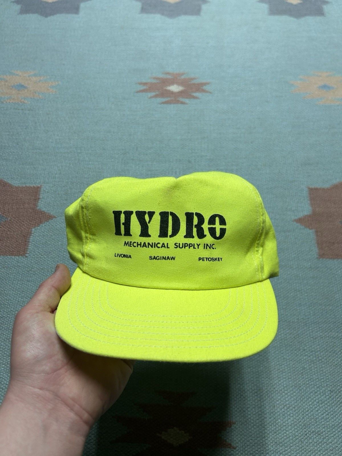 Vintage Vtg Snap hat hydro mechanical supply Michigan hi vis USA Size ONE SIZE - 2 Thumbnail