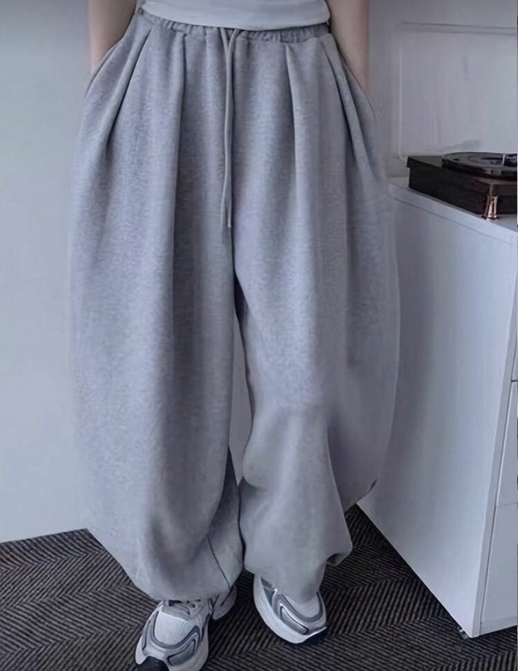 Japanese Brand ☁️ Volume-Fit Fleece Balloon Pants | Ultra Baggy Size US 29 - 1 Thumbnail