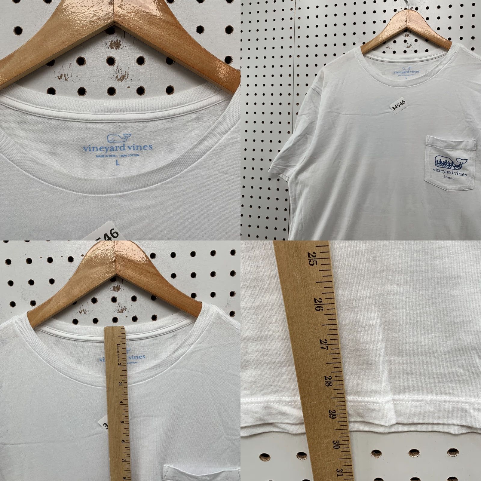 Vineyard Vines VINTAGE Vineyard Vines Boston Marathon T-Shirt Mens Large White Pocket USA Flag Size US L / EU 52-54 / 3 - 8 Thumbnail