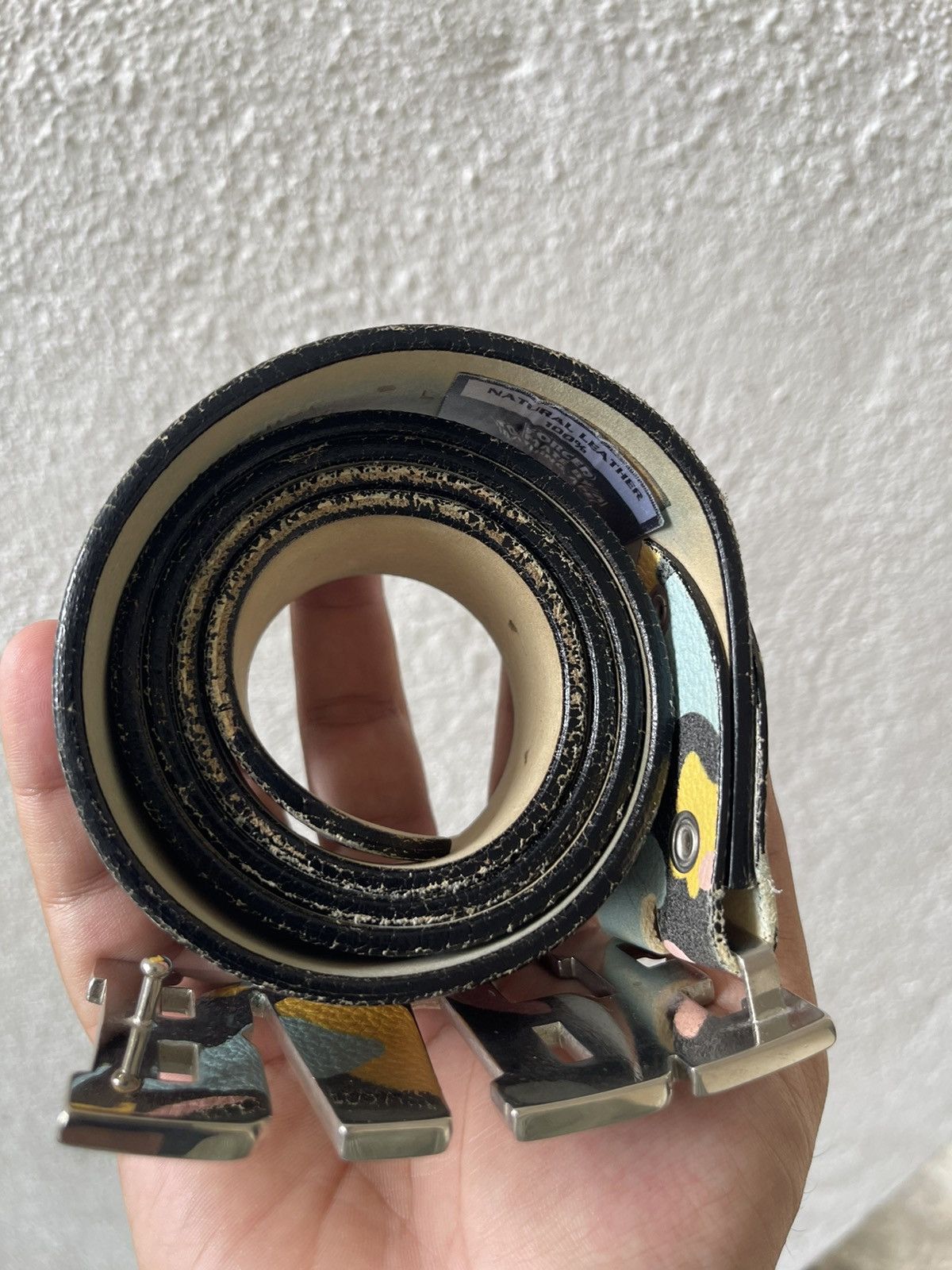 Bape A Bathing Ape Bape Spellout Black Cotton Candy Camo Belts Size 44 - 9 Thumbnail