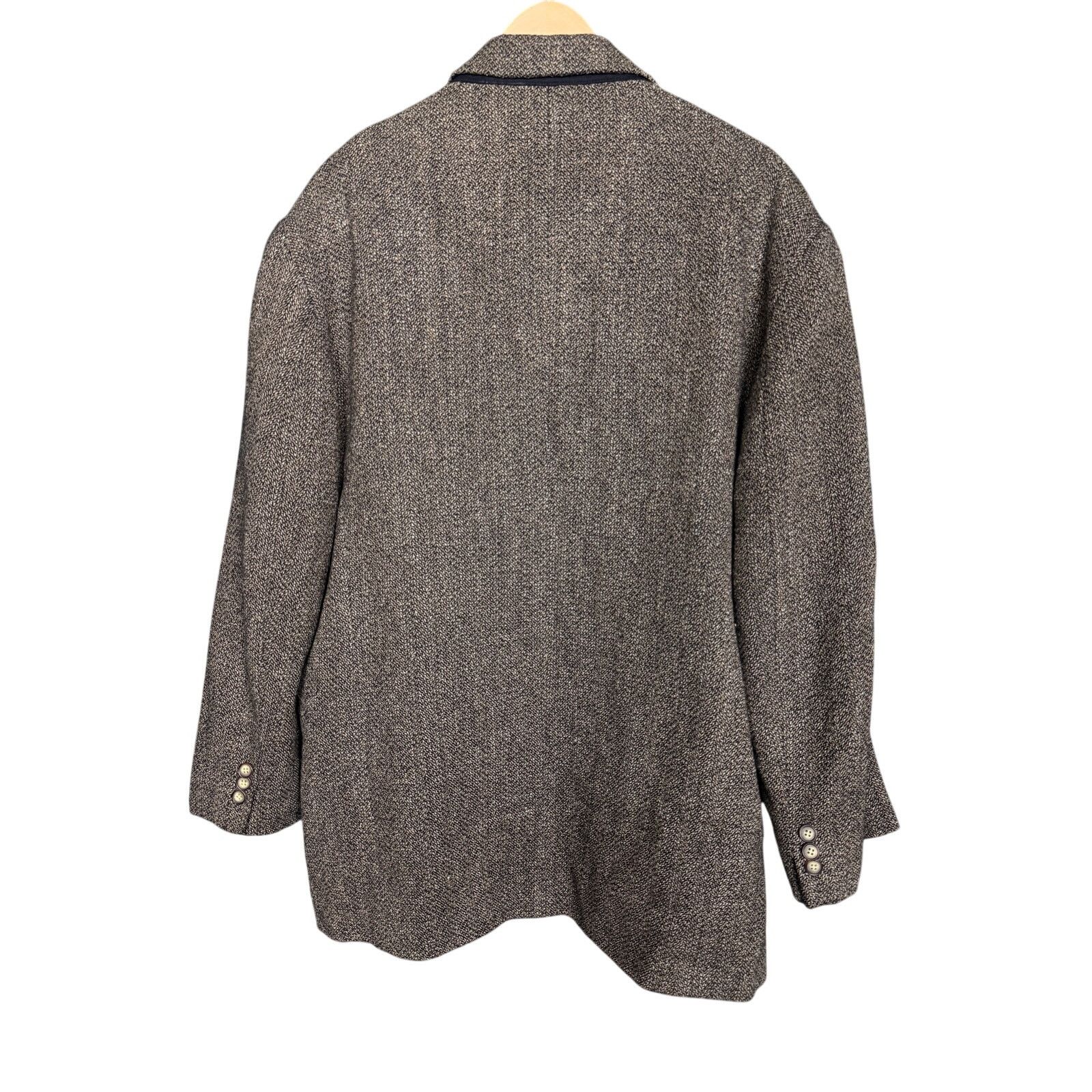Structure VTG Structure Le Collezioni Men's Brown Tweed Wool Blazer Size 46R - 2 Thumbnail