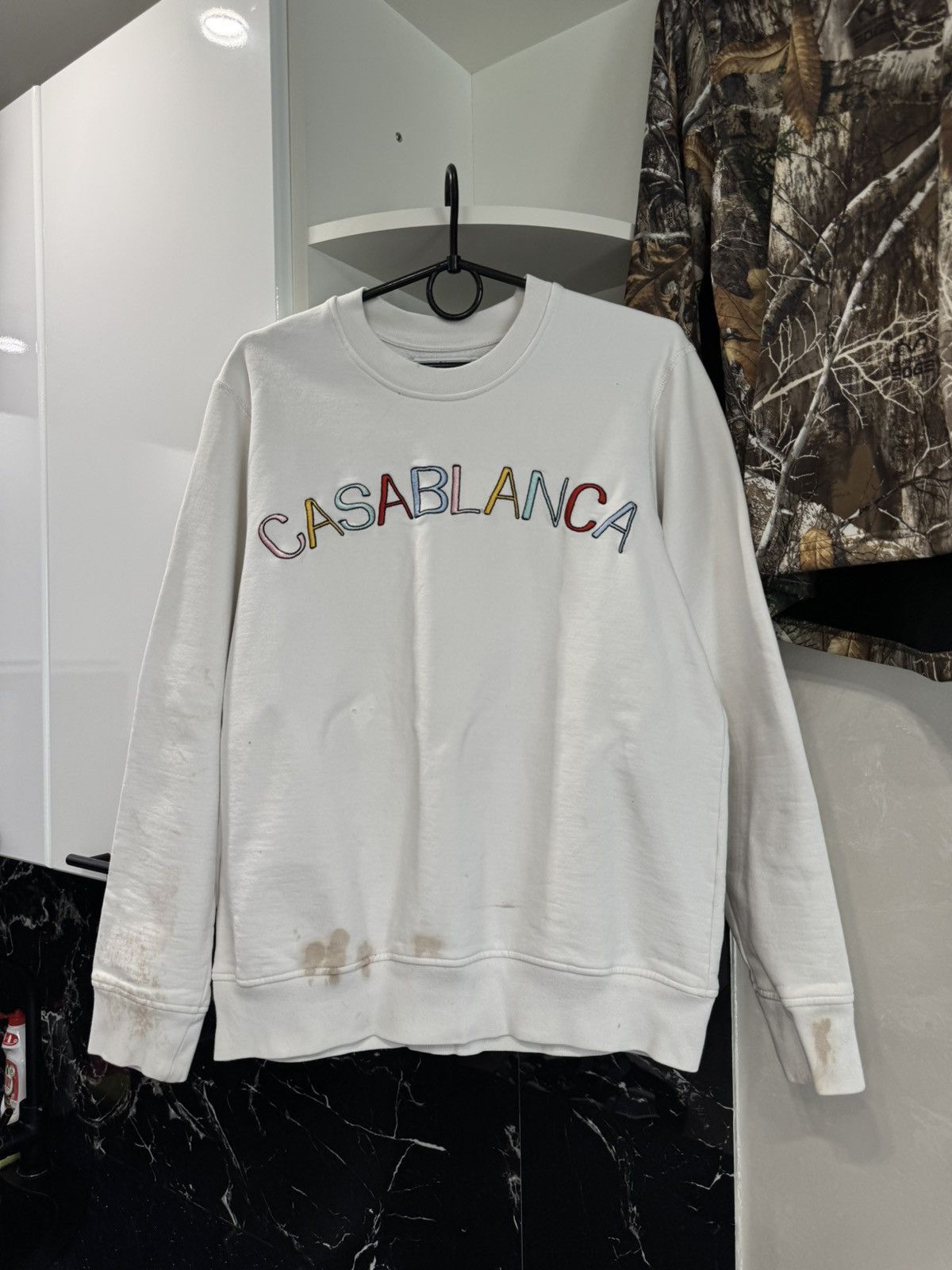 Casablanca Casablanca Distressed sweatshirt size s white men Size US S / EU 44-46 / 1 - 1 Thumbnail