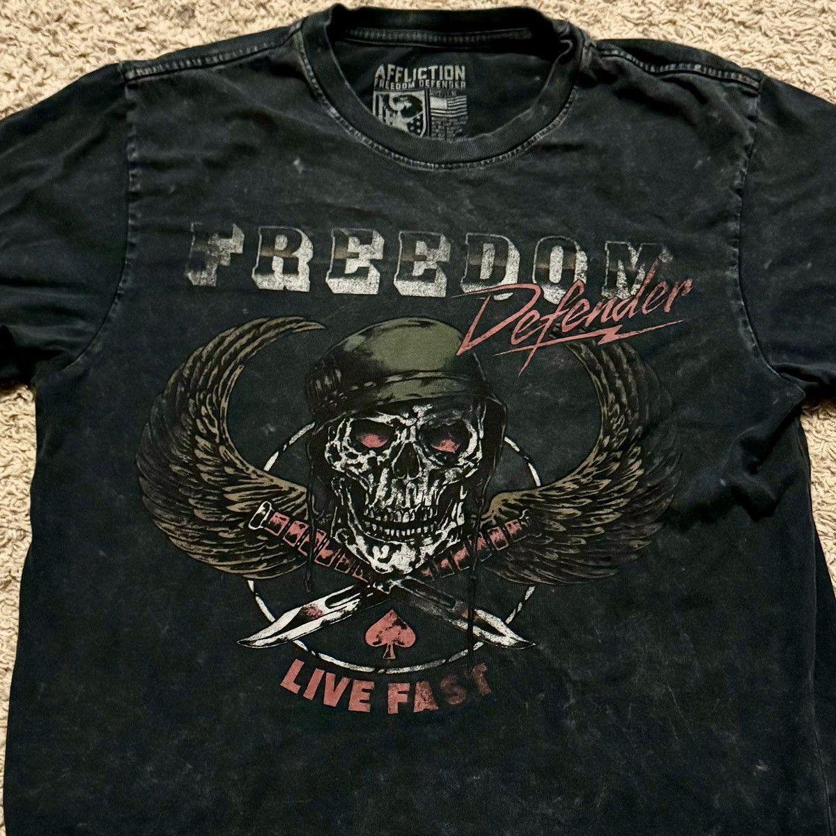 Affliction × Vintage VINTAGE AFFLICTION FREEDOM DEFENDER TEE! Size US M / EU 48-50 / 2 - 3 Thumbnail