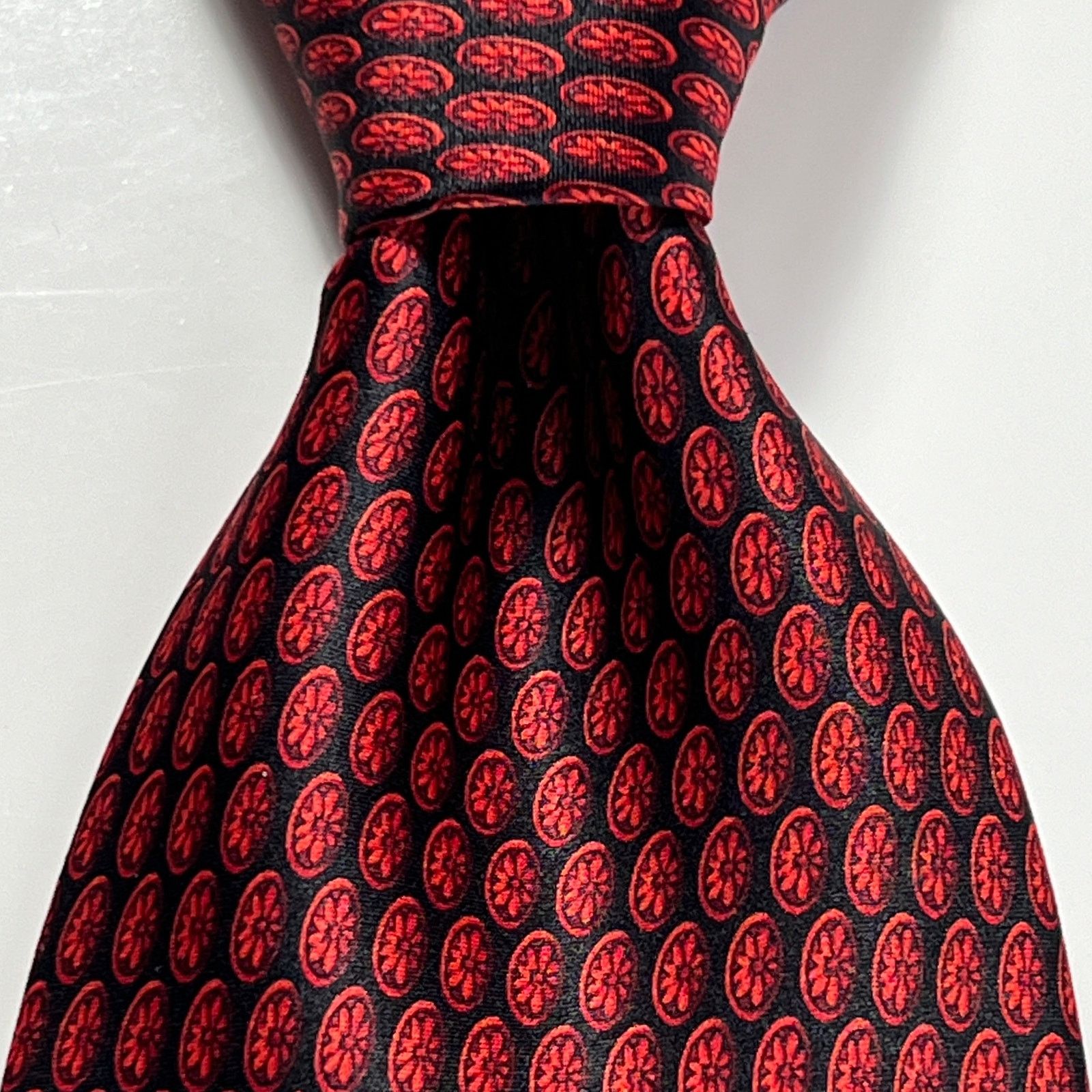 Gianfranco Ferre Gianfranco Ferre Men's Italy Tie Red Black 100% Silk Necktie Size ONE SIZE - 4 Thumbnail