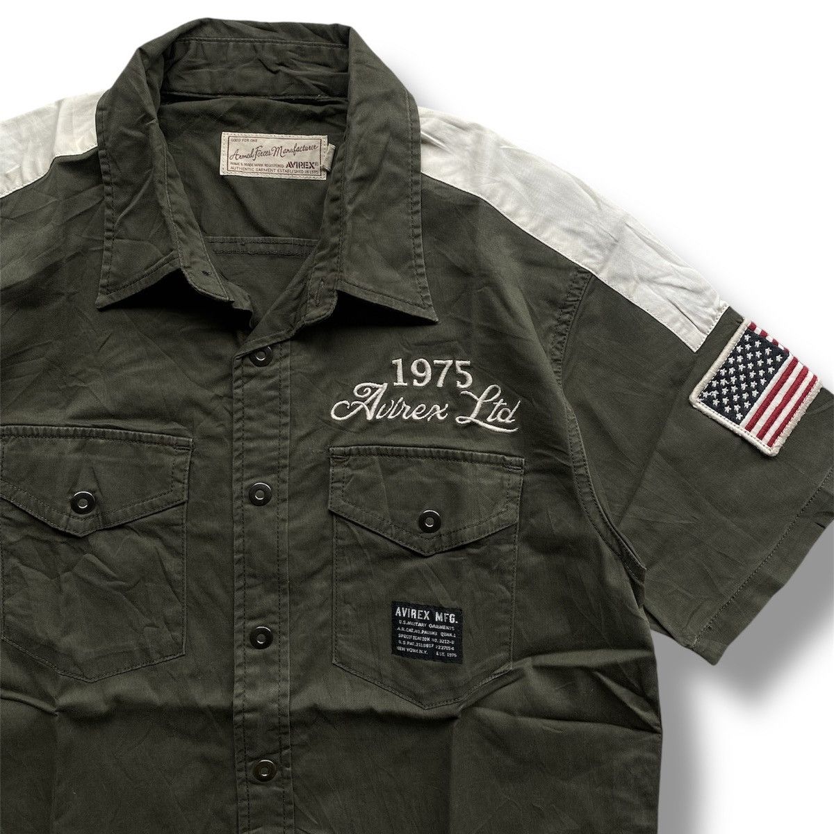 Avirex 🔥SICK AVIREX MILITARY WORK SHIRT ARMY. Size US M / EU 48-50 / 2 - 4 Thumbnail