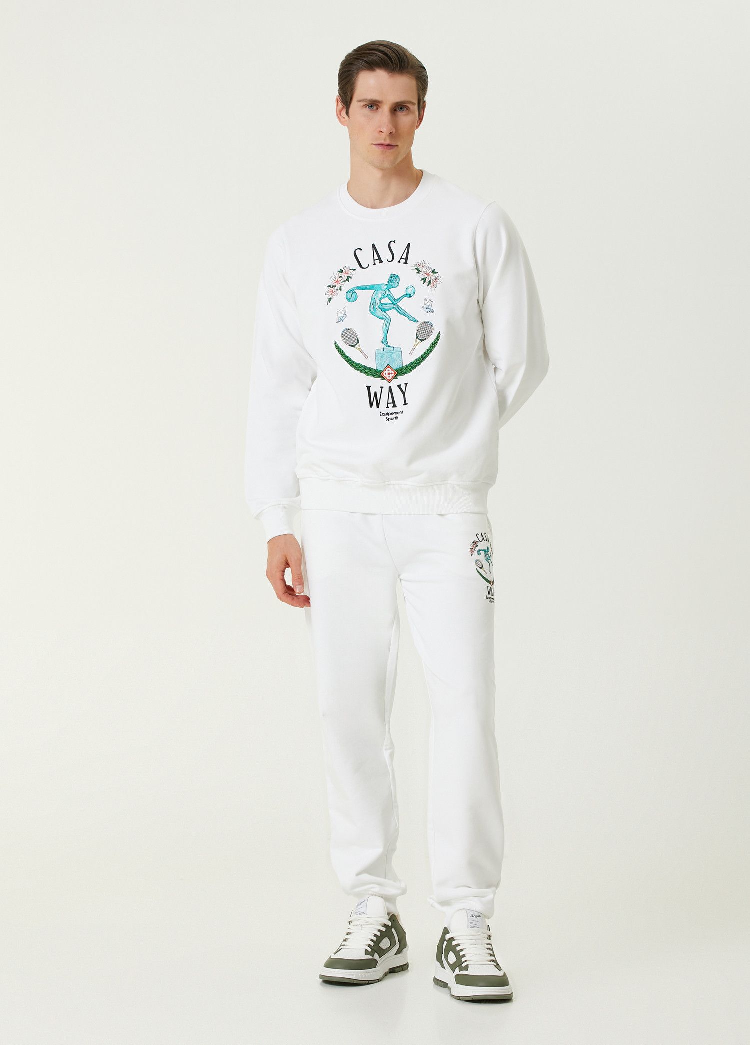 Casablanca CASABLANCA white organic cotton sweatpants Medium q Size US 32 / EU 48 - 2 Thumbnail