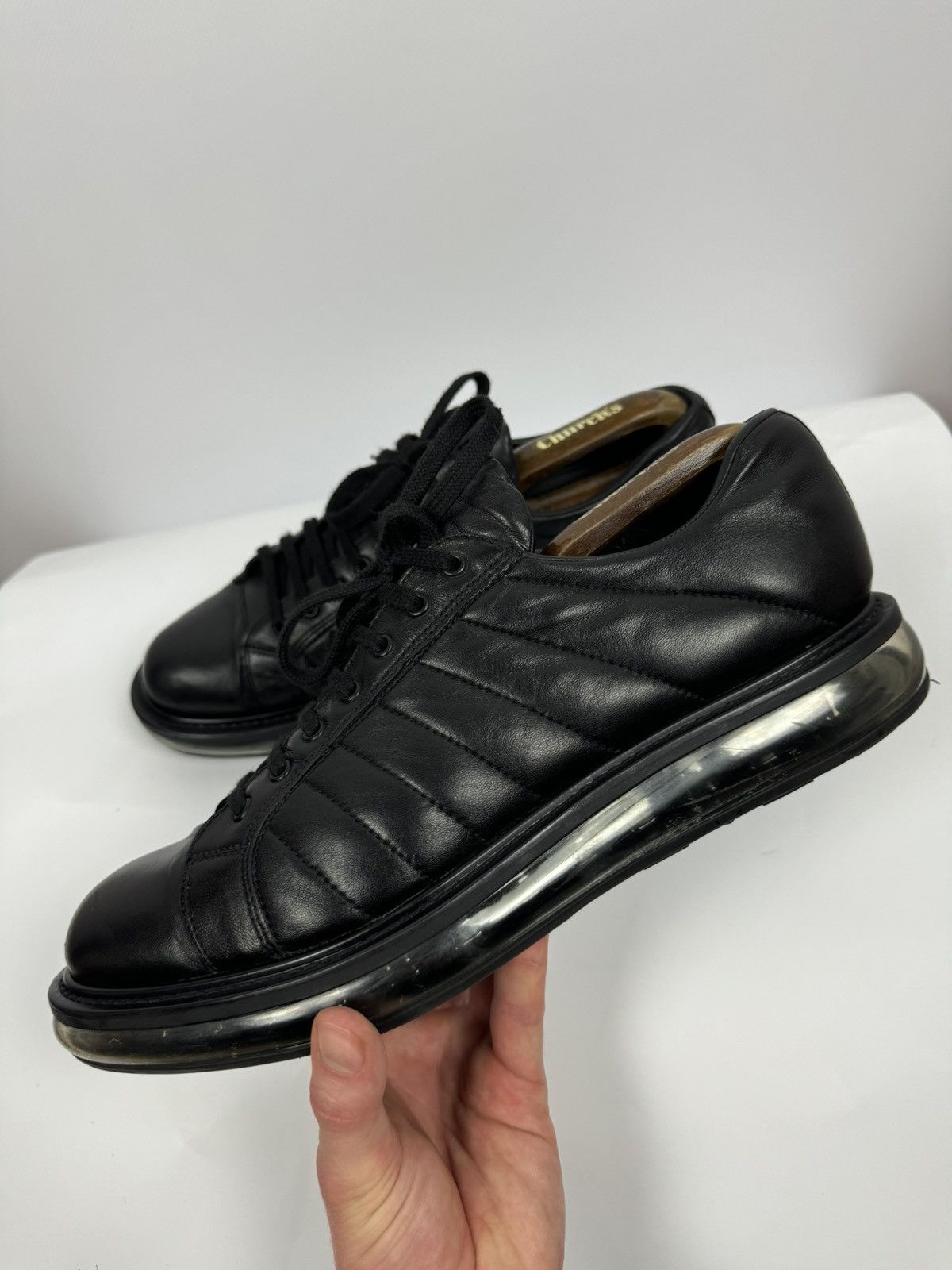 Japanese Brand × Prada Prada Snickers Leather Air-Soled Size US 12 / EU 45 - 1 Thumbnail