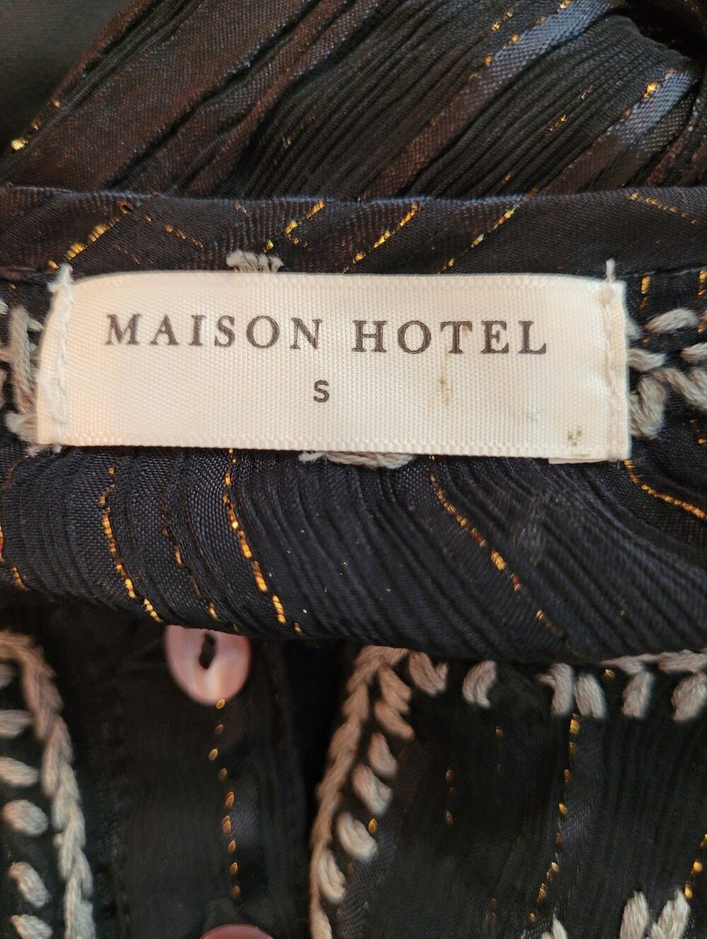 Maison Hotel Maison Hotel Kate Metallic Gold Blouse In Black- Size S Size S / US 4 / IT 40 - 5 Thumbnail