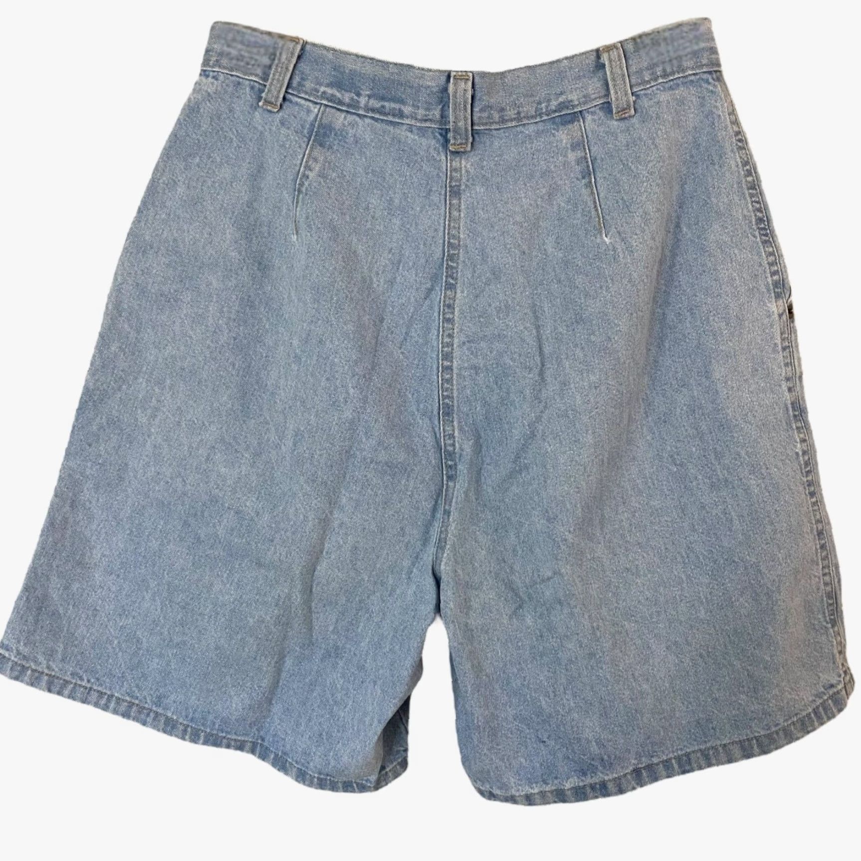 Vintage VINTAGE Casual Corner Denim Shorts Women High Waist 10 Blue 90s Mom Butt Pleated Front 100% Cotton USA Women Size 32" / US 10 / IT 46 - 4 Thumbnail