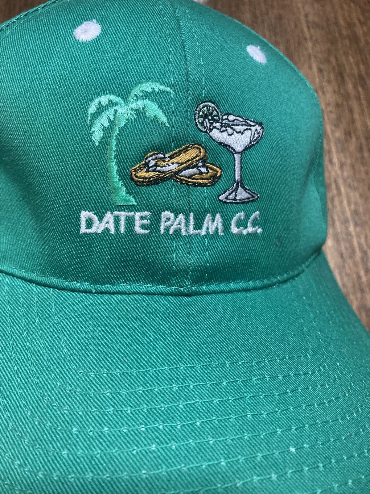 Vintage Date Palm C.C Golf Baseball Hat By Town Talk Green Adult Size ONE SIZE - 2 Thumbnail