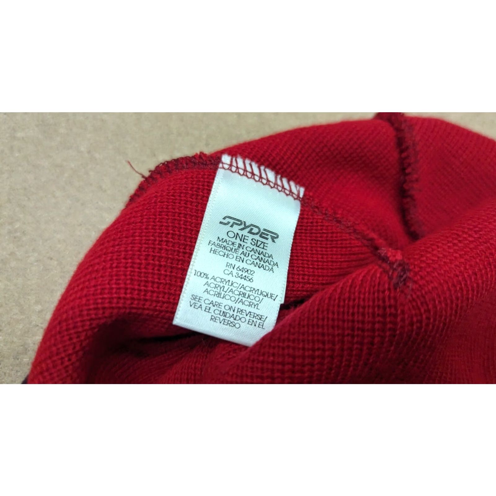 Spyder SPYDER Beanie Hat One Size OS Lined Red Outdoor Thermal Unisex Adults Beanie Headwear Size ONE SIZE - 6 Thumbnail