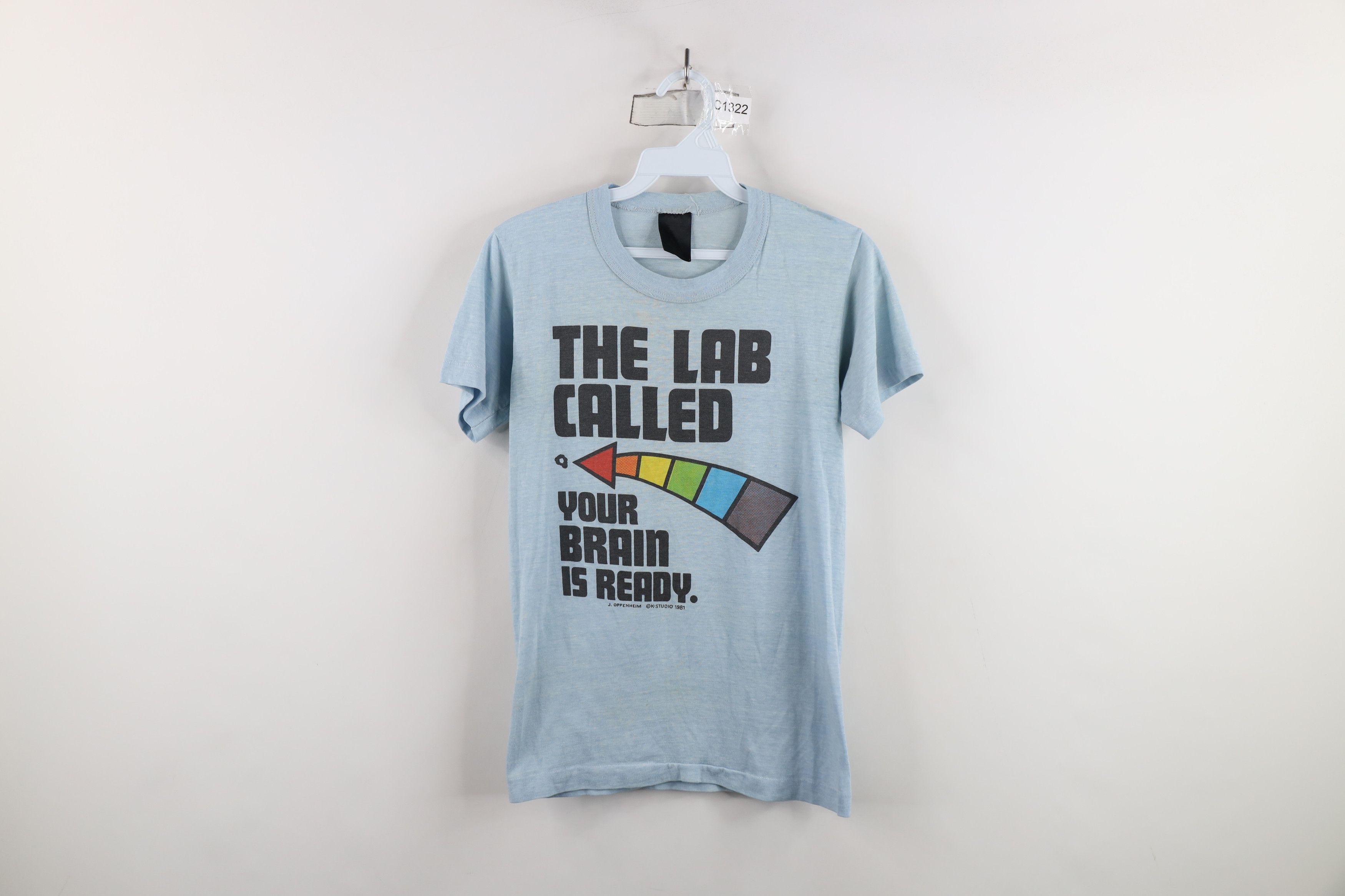 Vintage Vintage 80s Called Your Brain Is Ready LSD Acid T-Shirt USA Size S / US 4 / IT 40 - 1 Thumbnail