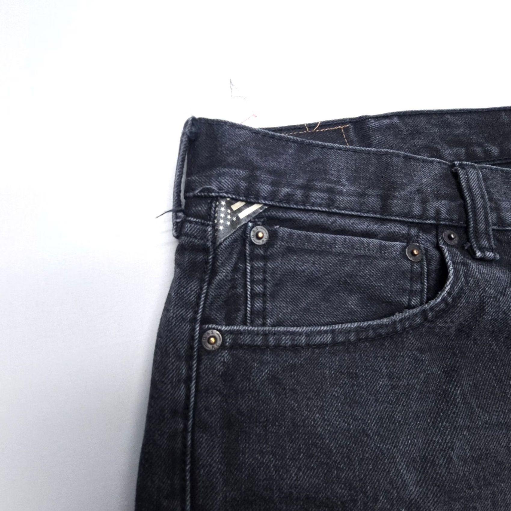 Vintage Denim & Supply Ralph Lauren Mens Jeans Black Slim Fit 42 x 30 USA Flag Cotton Rigid Size US 42 / EU 58 - 7 Thumbnail