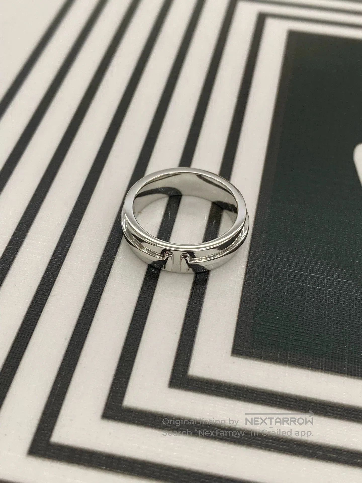 Tiffany & Co. Tiffany 18k White Gold Double T Band Ring 53. Size ONE SIZE - 1 Thumbnail