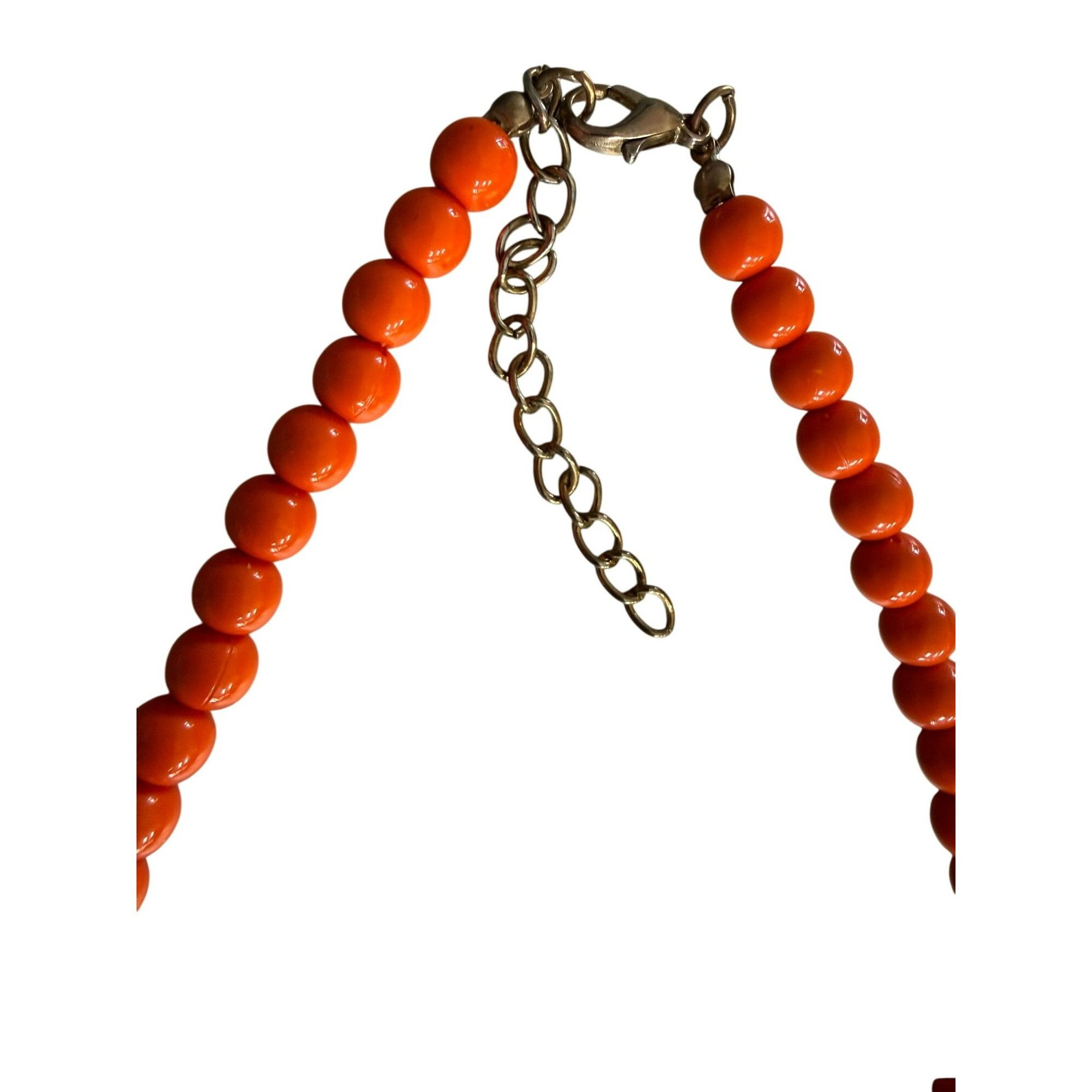 Other Vintage Chunky Orange Geometric Wood Beaded Necklace With Ad Size ONE SIZE - 4 Thumbnail