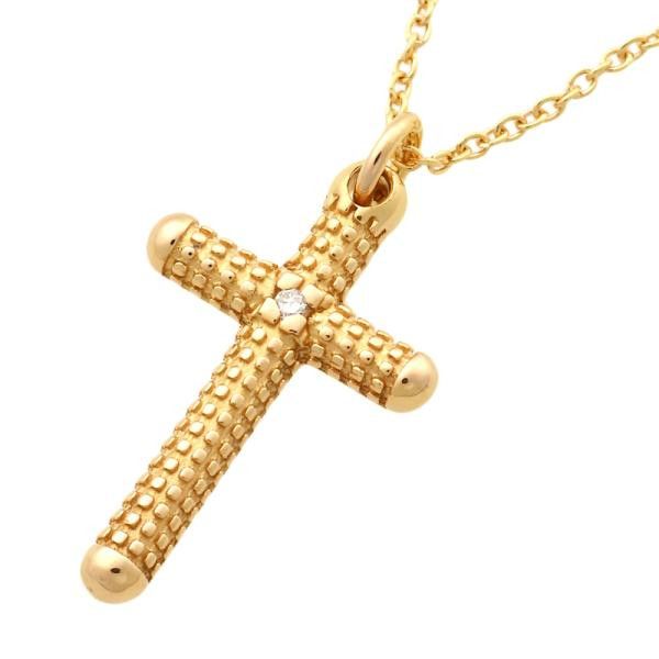 image of Other 18K Diamond Cross Pendant Necklace in Gold, Women's