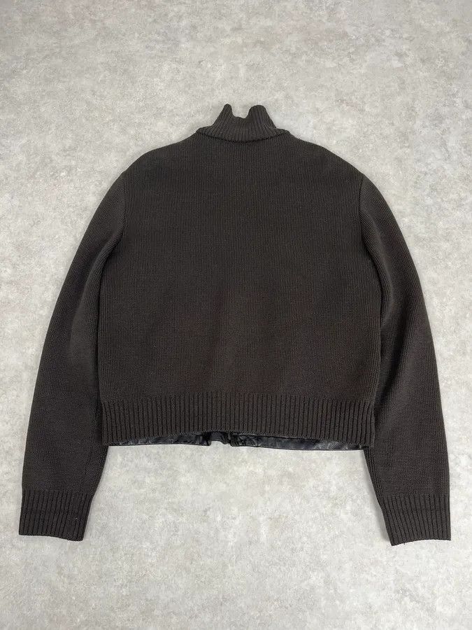 Prada 2000s Prada Brown Wool & Black Front Leather Jacket Size US L / EU 52-54 / 3 - 6 Thumbnail