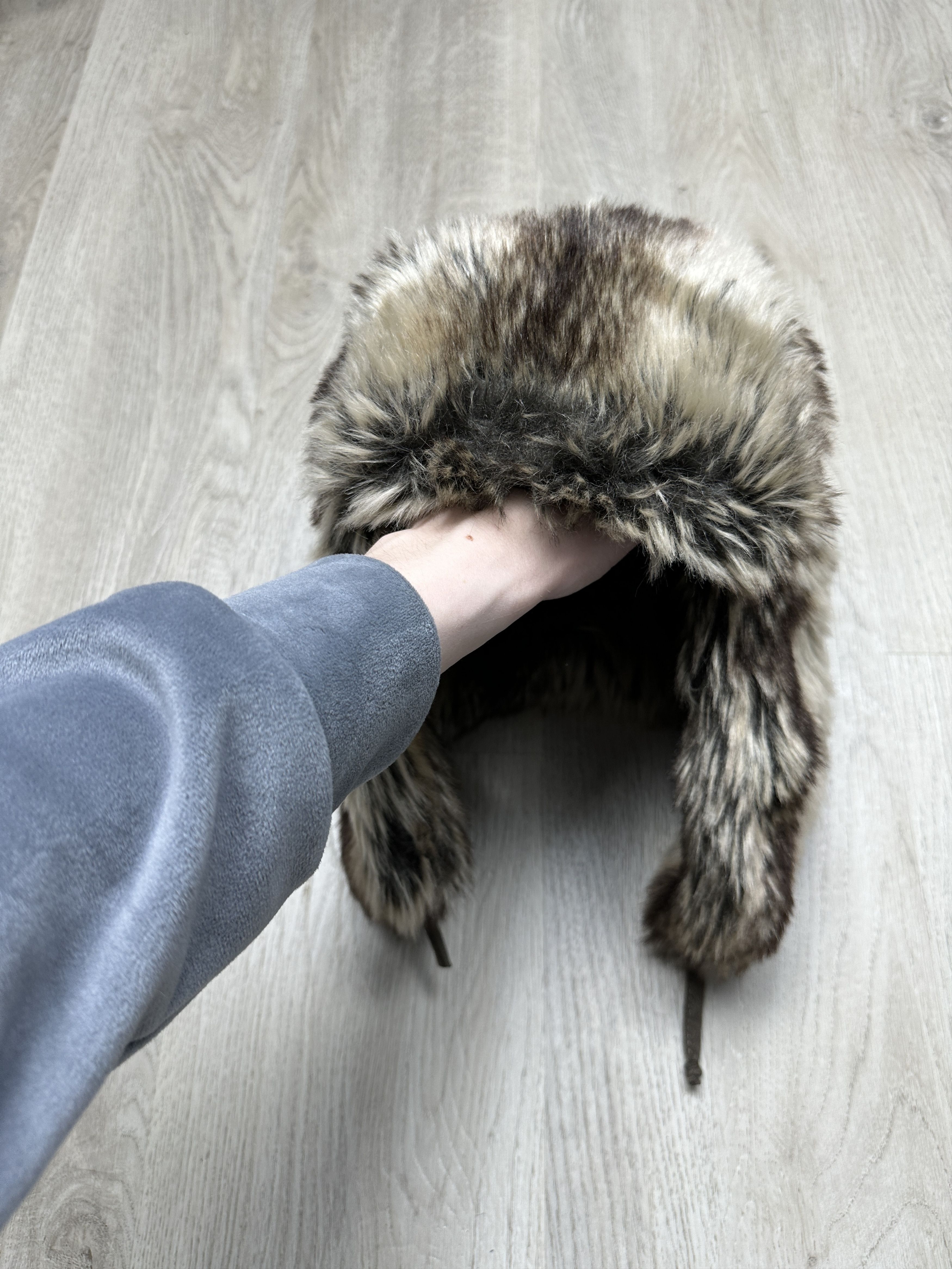 20471120 Vintage Mohair Hat with Ear Flaps Beanie Wool Fur Size ONE SIZE - 2 Thumbnail