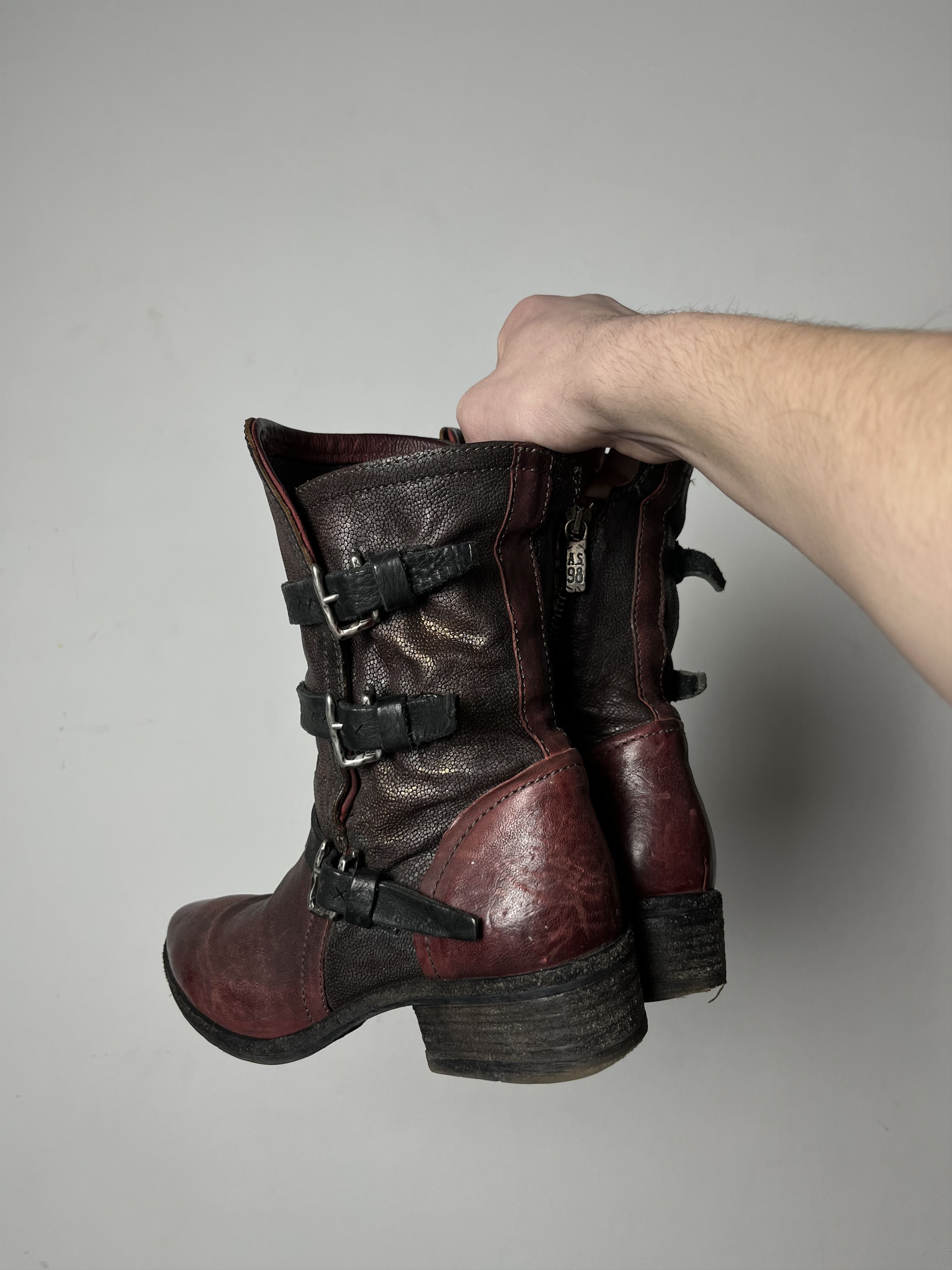 A.S.98 🔥A.S.98 AIRSTEP ANKLE STRAPS LEATHER 90'S BOOTS GUIDI VIBE Size US 9 / IT 39 - 2 Thumbnail