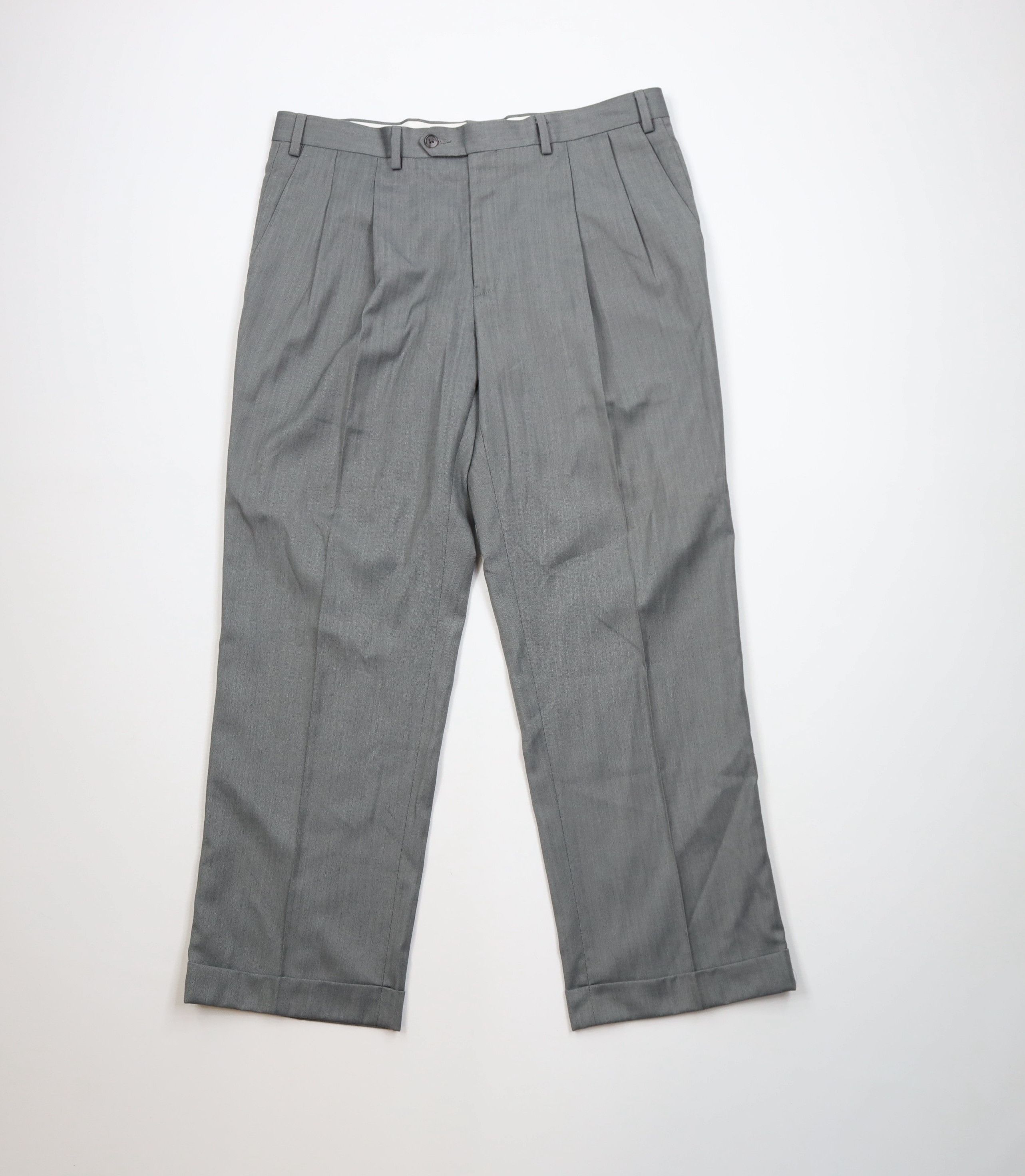 Ralph Lauren Vintage 90s Ralph Lauren Pleated Cuffed Wide Leg Chino Pants Size US 36 / EU 52 - 1 Thumbnail
