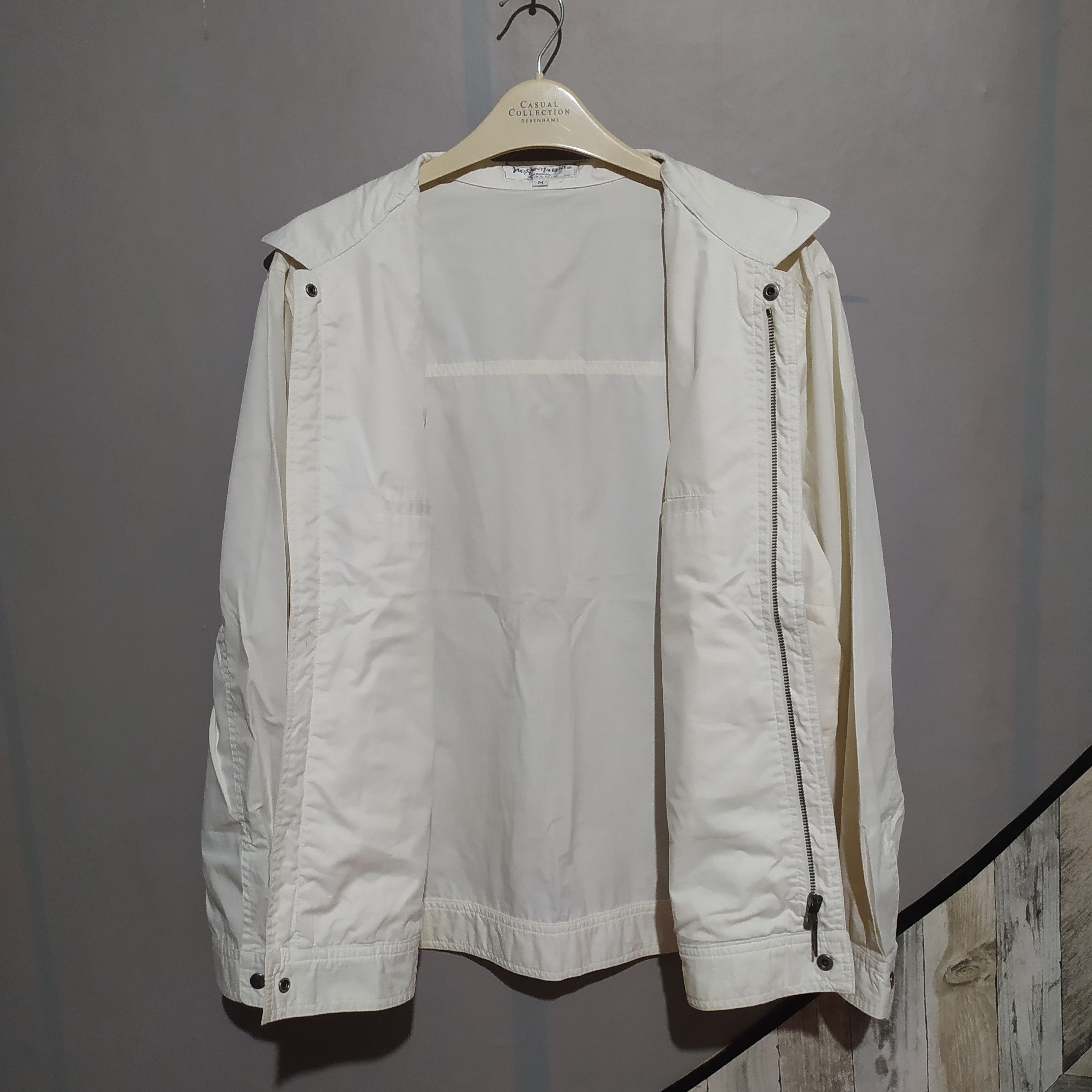 Vintage × Yves Saint Laurent Vintage YSL x Yves Saint Laurent Jacket White On White Size US M / EU 48-50 / 2 - 3 Thumbnail