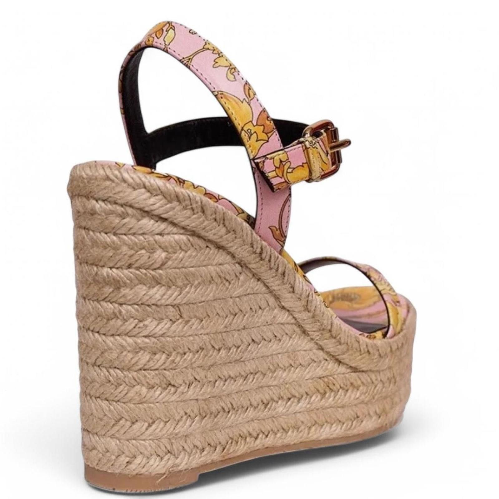 Versace Versace Women's Pink and Yellow Espadrill Size US 10 / IT 40 - 3 Thumbnail