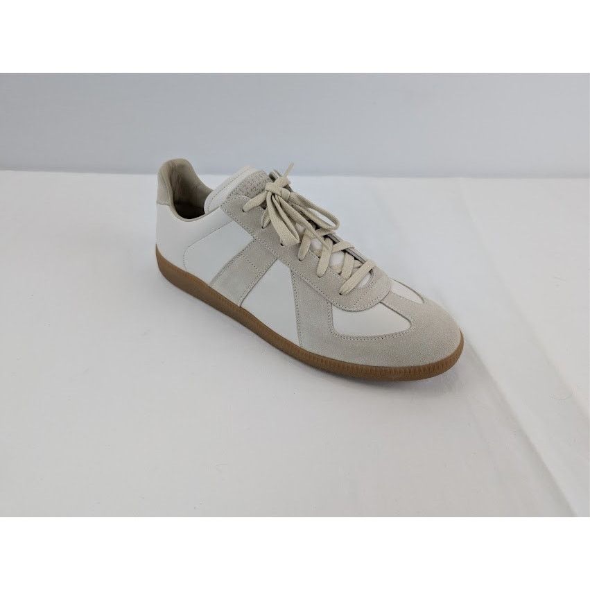 Maison Margiela o1rshd1 Leather Replica Sneaker in White / Grey Size US 12 / EU 45 - 3 Thumbnail