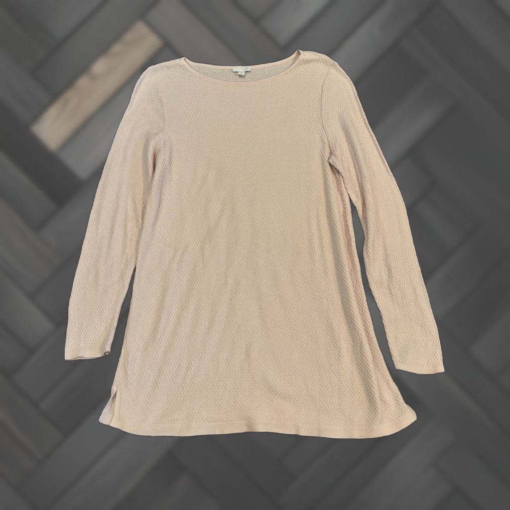 J. Jill J Jill Sweater Womens Medium Pink Waffle-Knit Tunic Pullover Casual Everyday Regular Size M Knit Wool blend ? Size M / US 6-8 / IT 42-44 - 1 Thumbnail