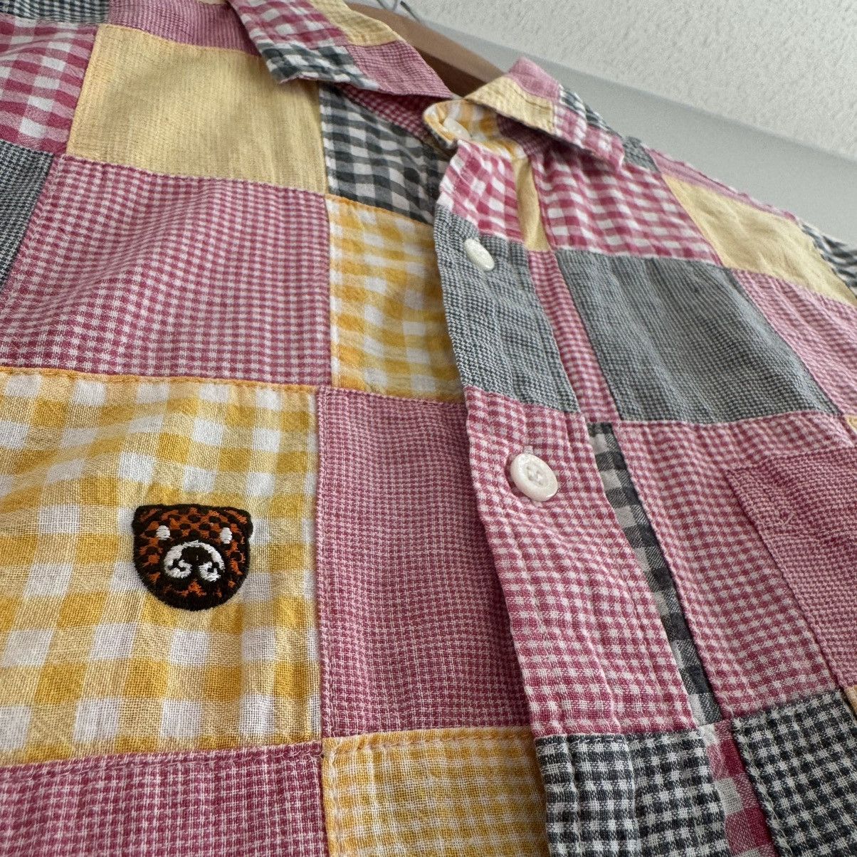 Bape OG Baby Milo Tiger Patchwork Checkered Button Up Shirt Size US M / EU 48-50 / 2 - 3 Thumbnail