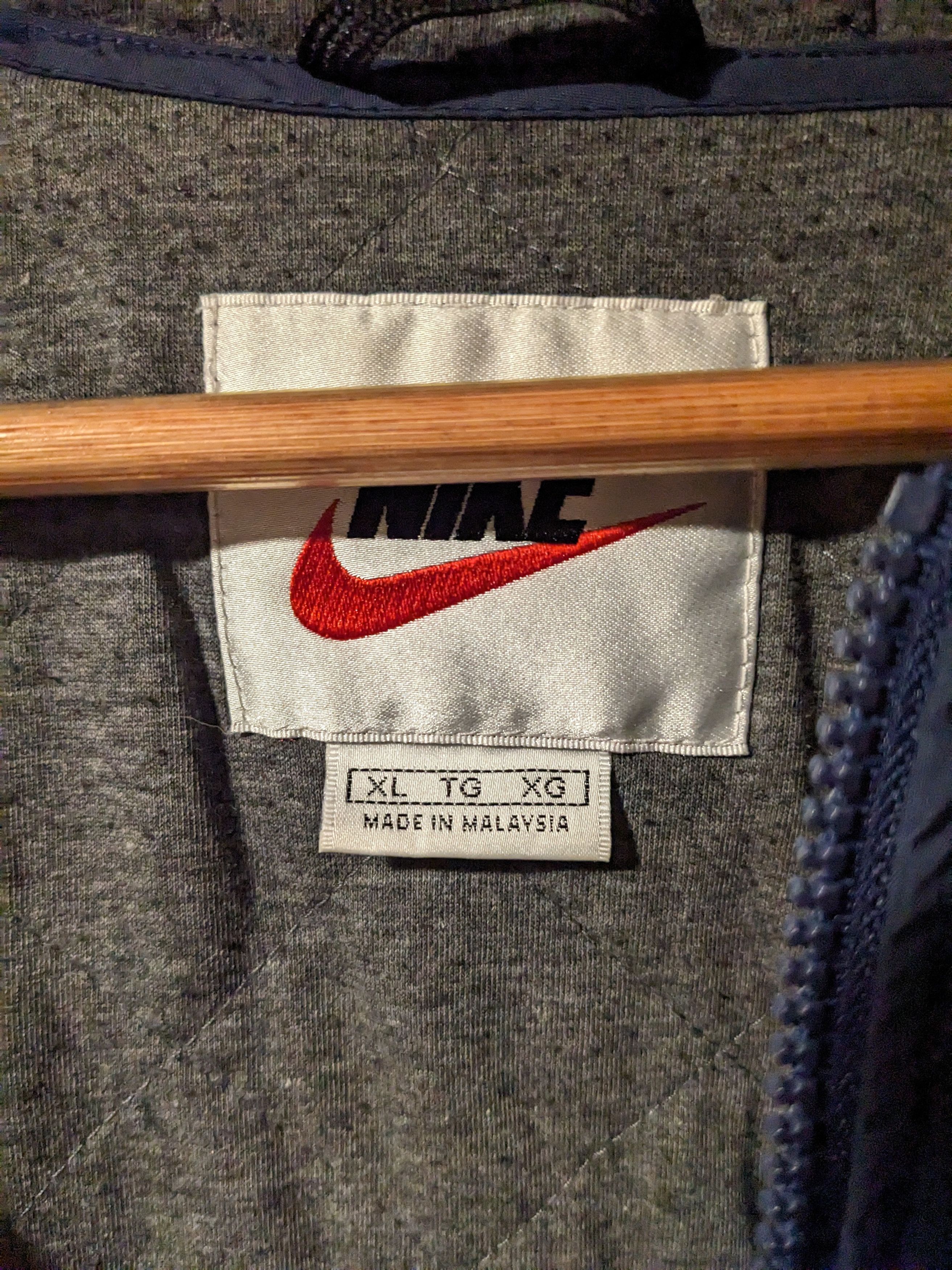 Nike × Vintage Vintage 90s Nike Big Swoosh Blue X-Large Jacket Size US XL / EU 56 / 4 - 5 Thumbnail