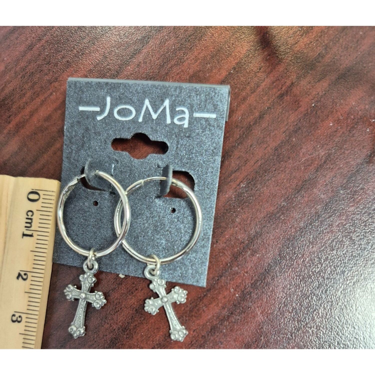 Joma JoMa Silver Hoop Earrings With Cross Charms Size ONE SIZE - 3 Thumbnail