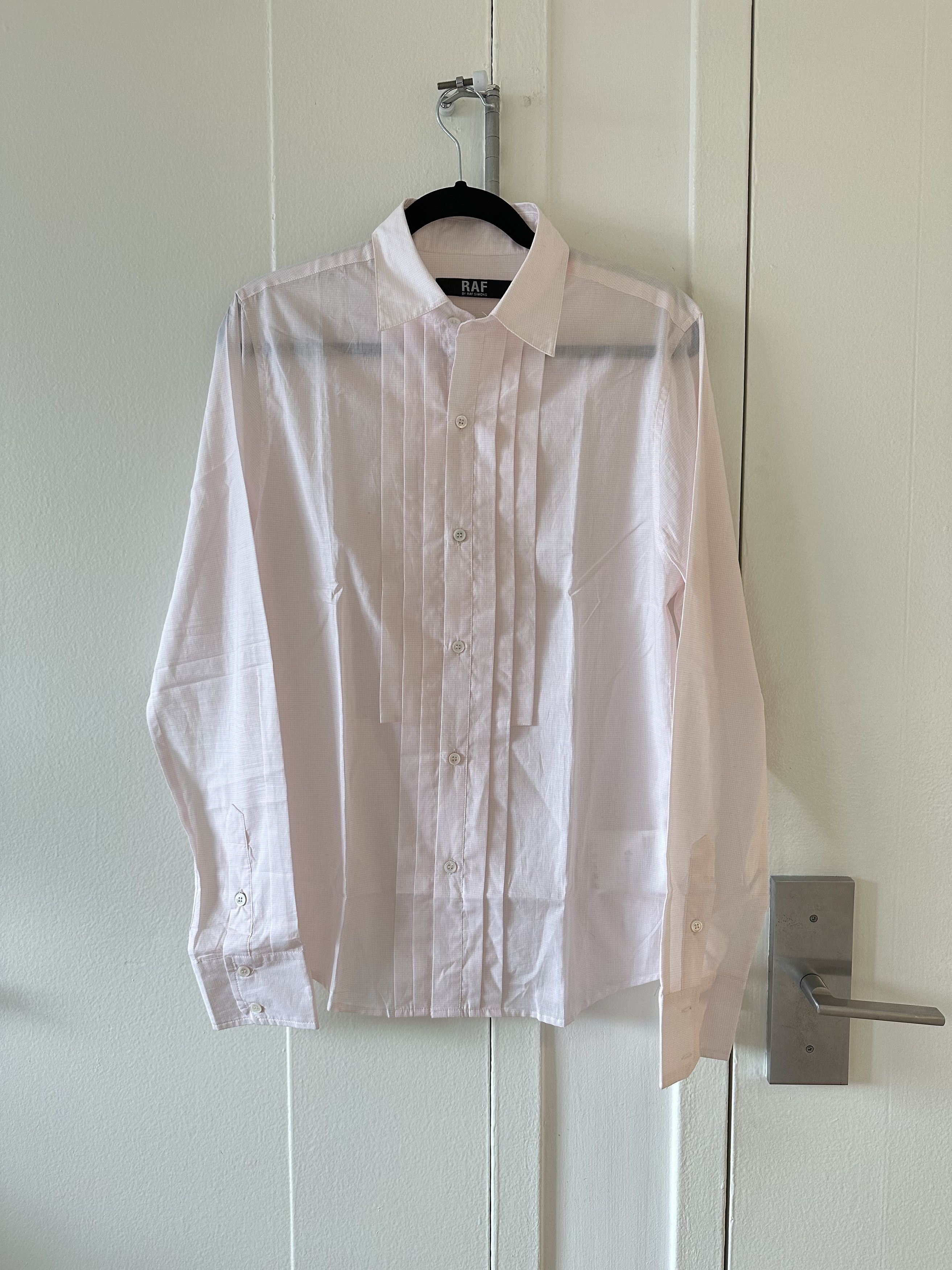 image of Raf By Raf Simons Tuxedo Shirt in Light Pink, Men's (Size Small)