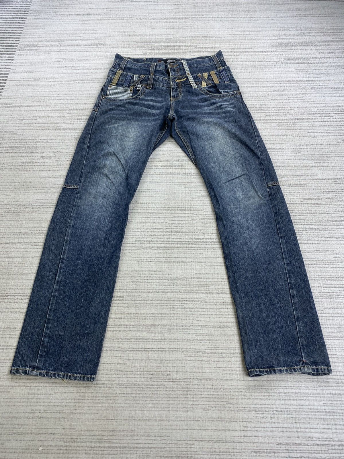 Le Grande Bleu (L.G.B.) × Vintage Vintage Dominated Handcrafted Jeans Double Waist Pants Size US 31 - 2 Thumbnail