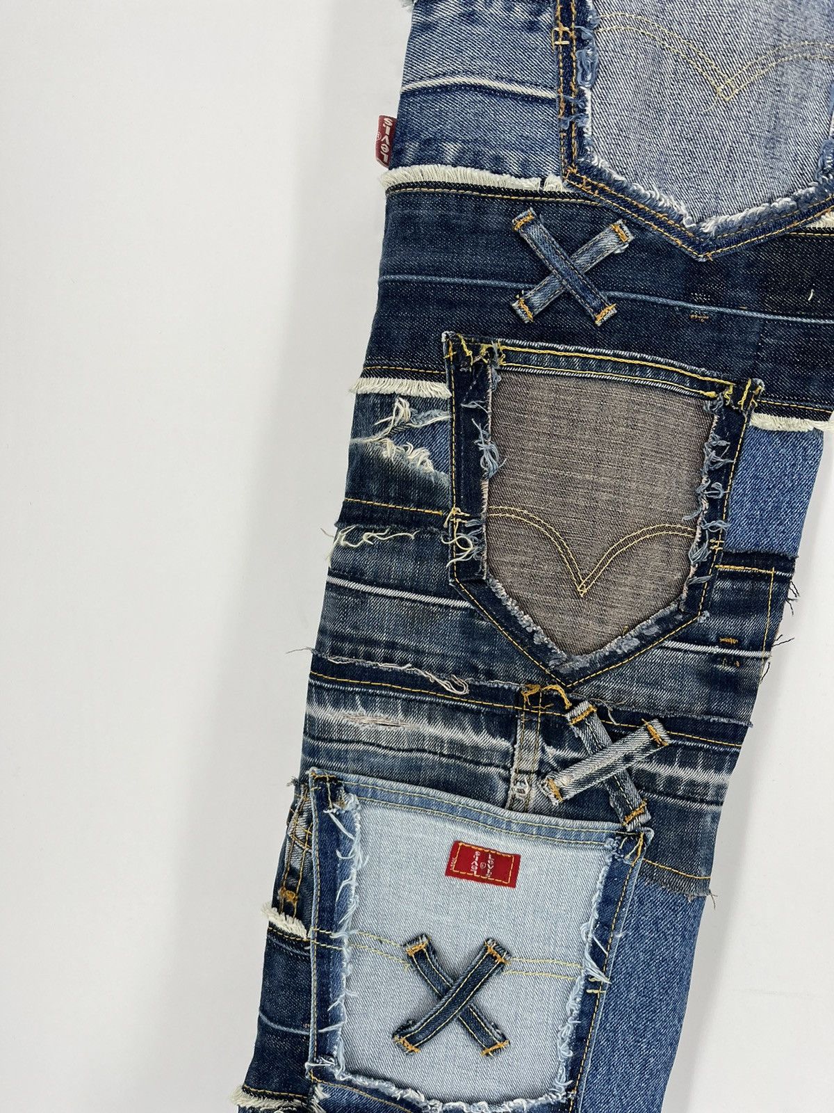 Levi's 90s Levi’s 501 Patchwork Multipocket Denim Custom Jeans USA Size US 34 / EU 50 - 17 Thumbnail